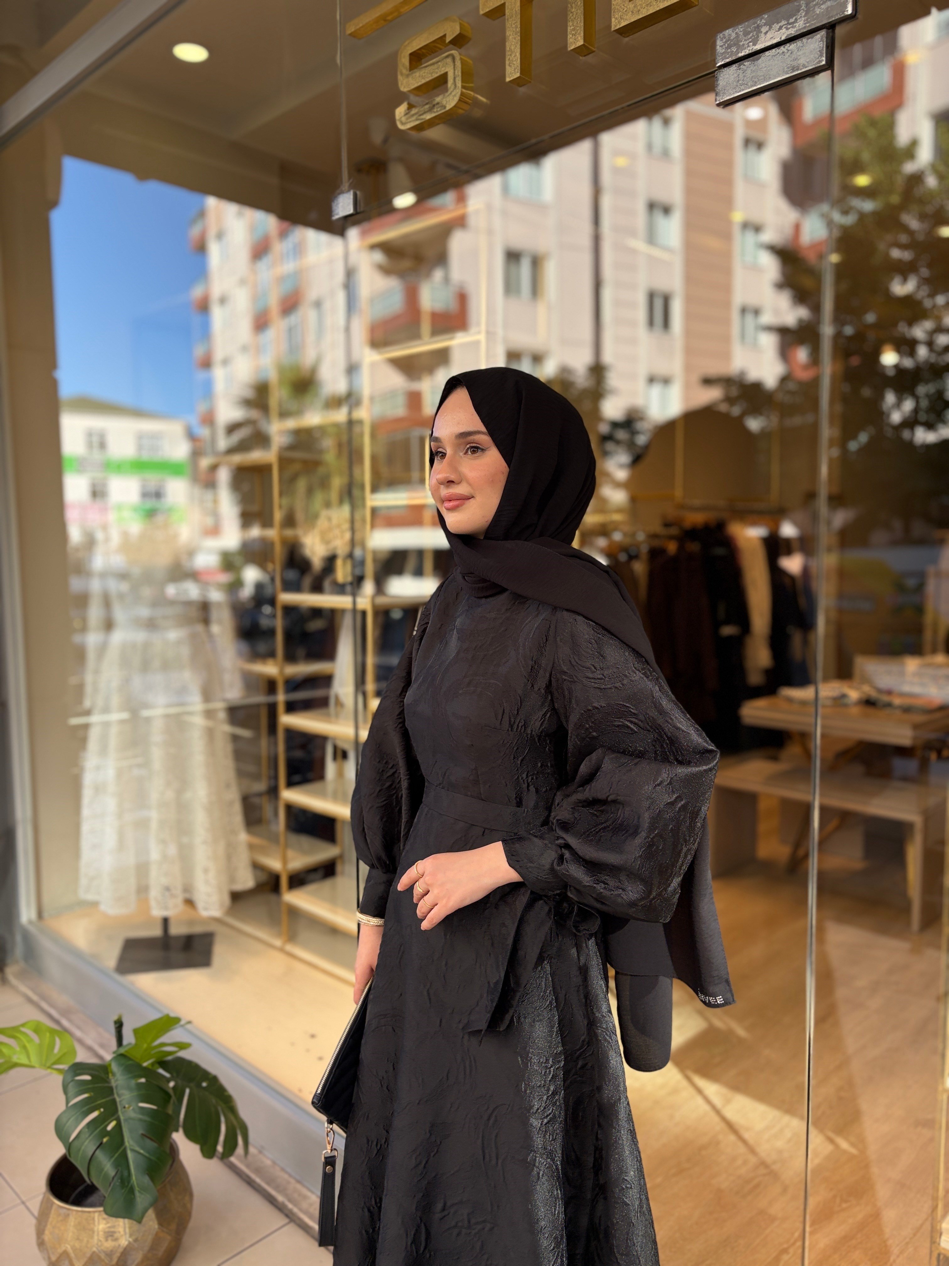 BROKAR ELBİSE SİYAH