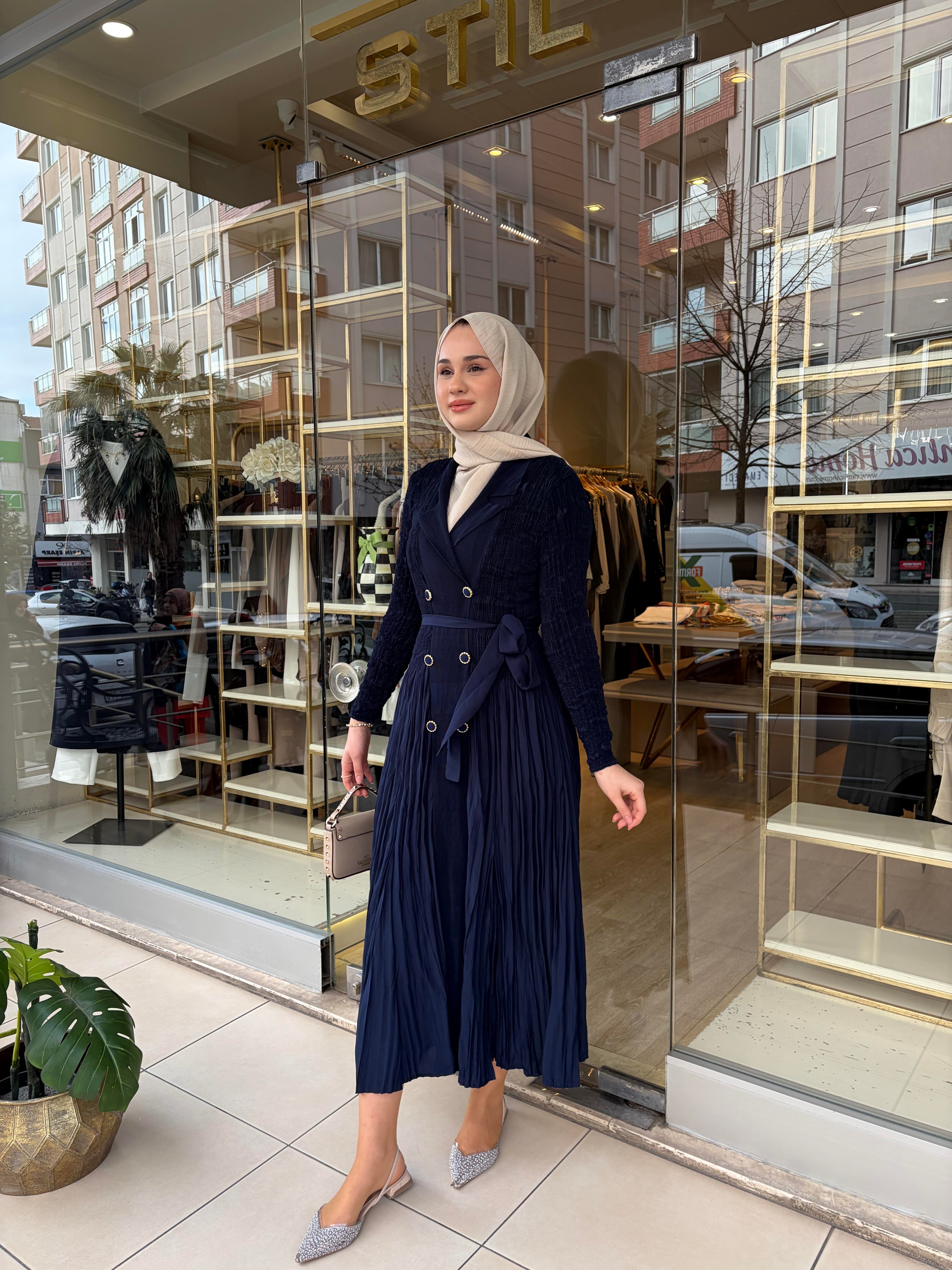 CEKET ELBİSE LACİVERT