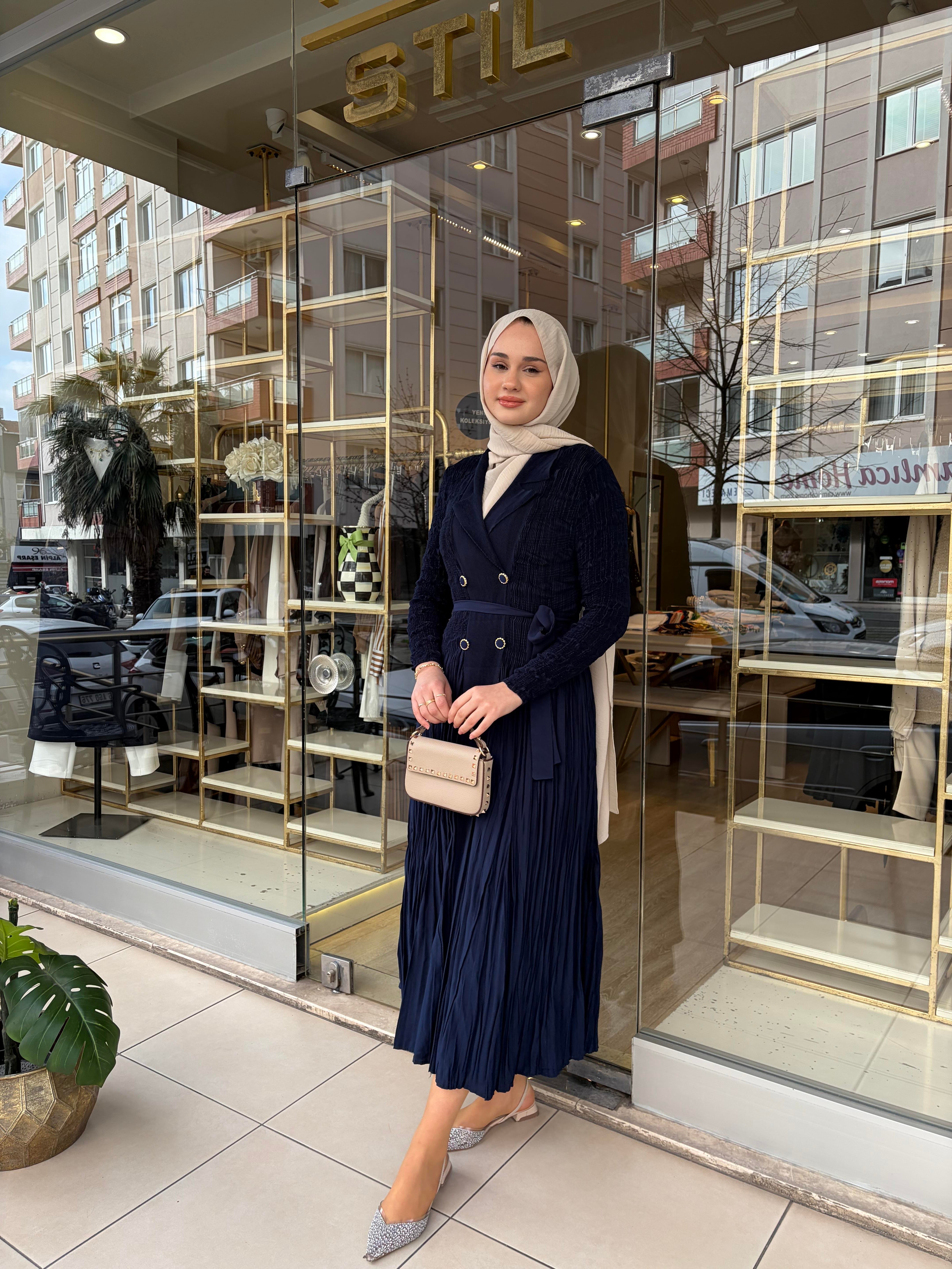 CEKET ELBİSE LACİVERT