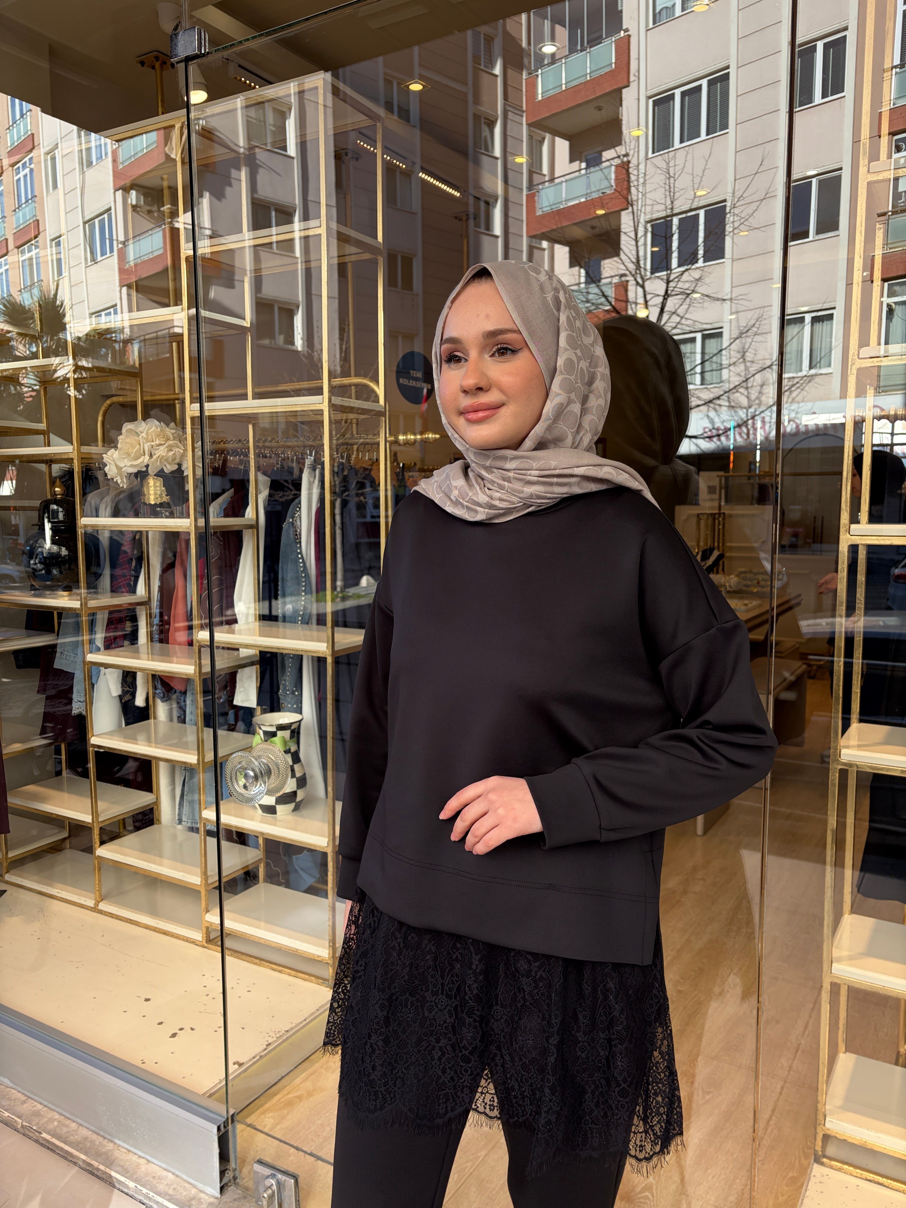 DANTEL İÇLİK SİYAH