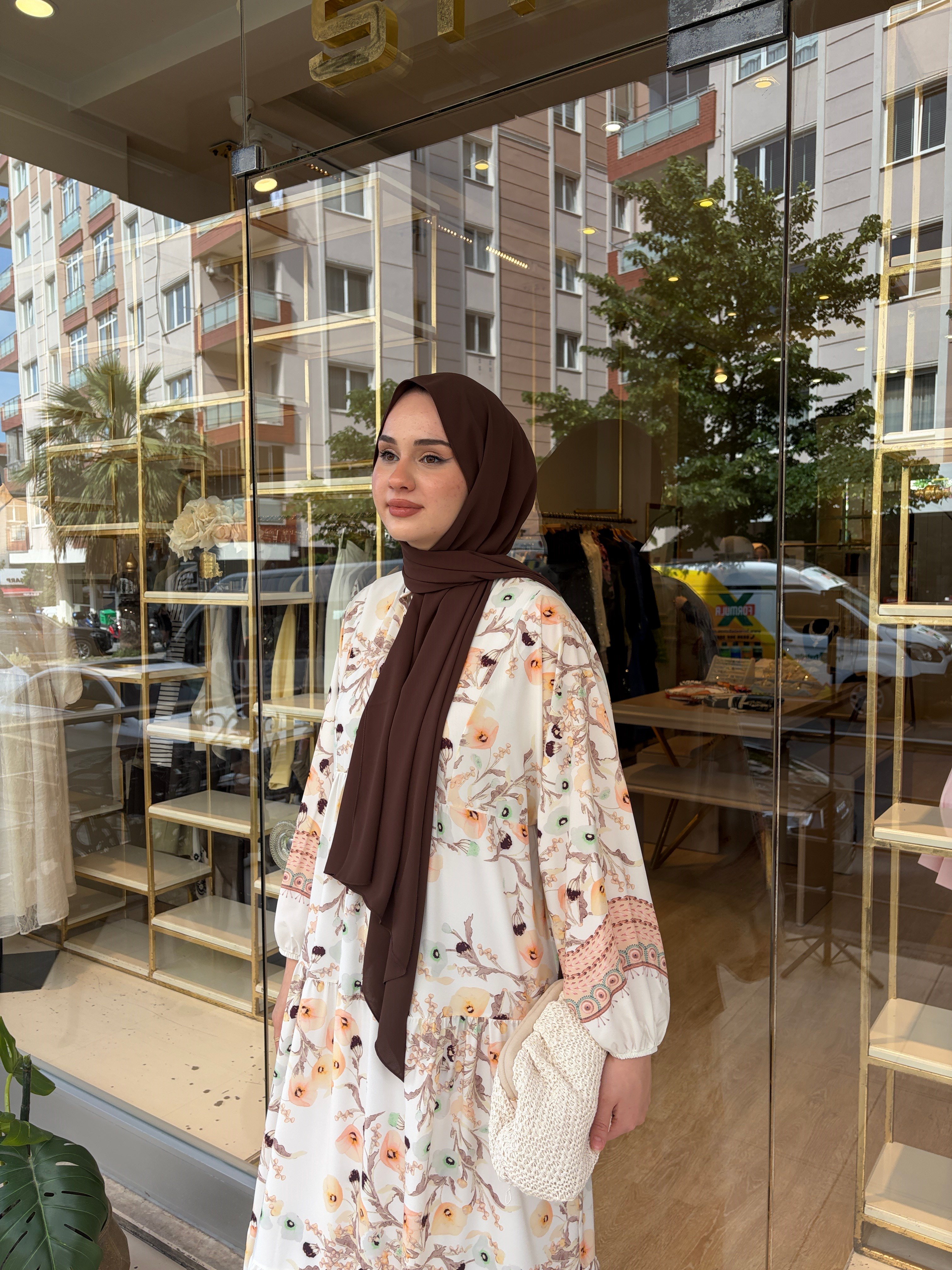 DESENLİ ELBİSE SARI