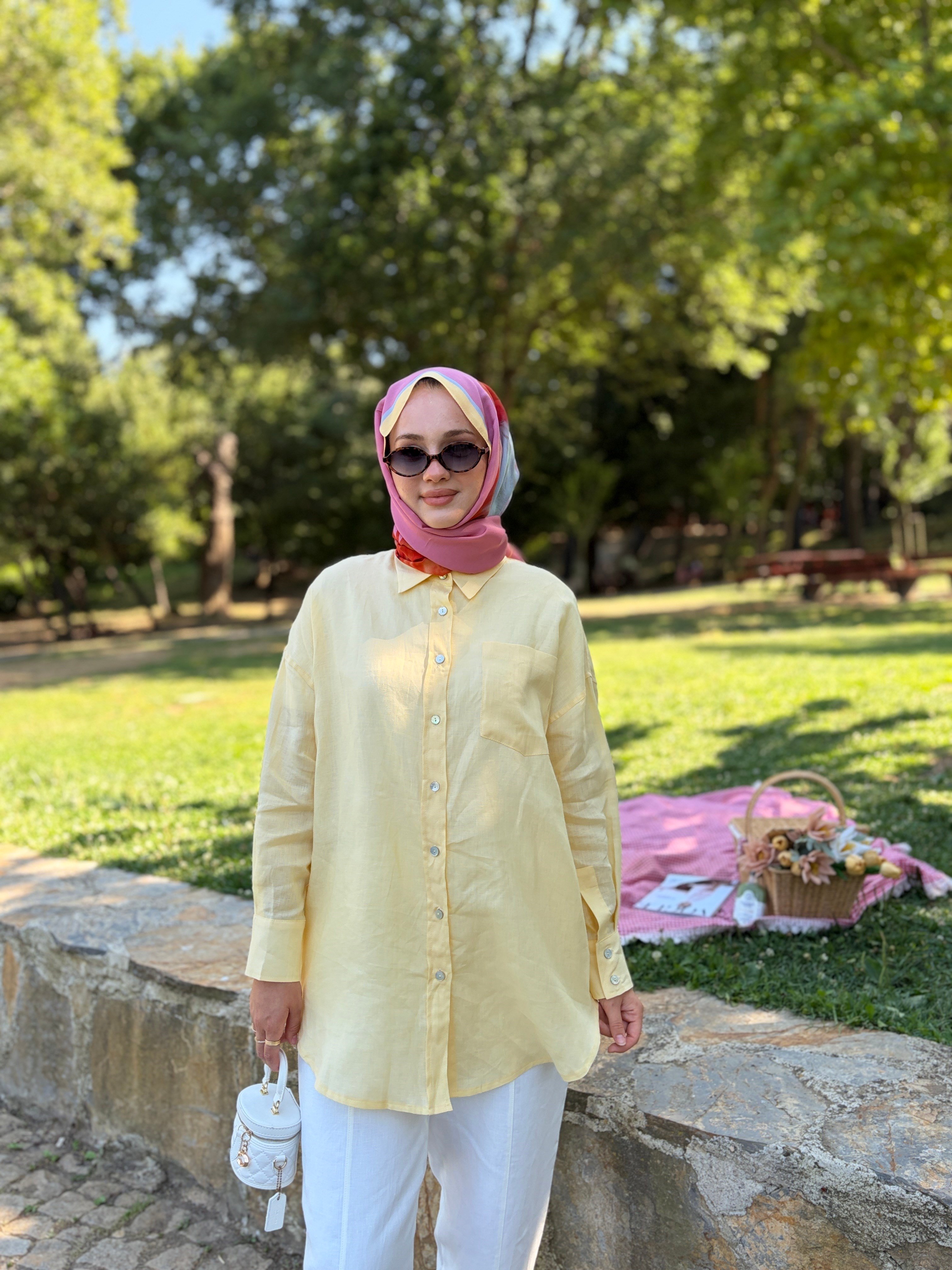 Eliza Keten Gömlek SARI
