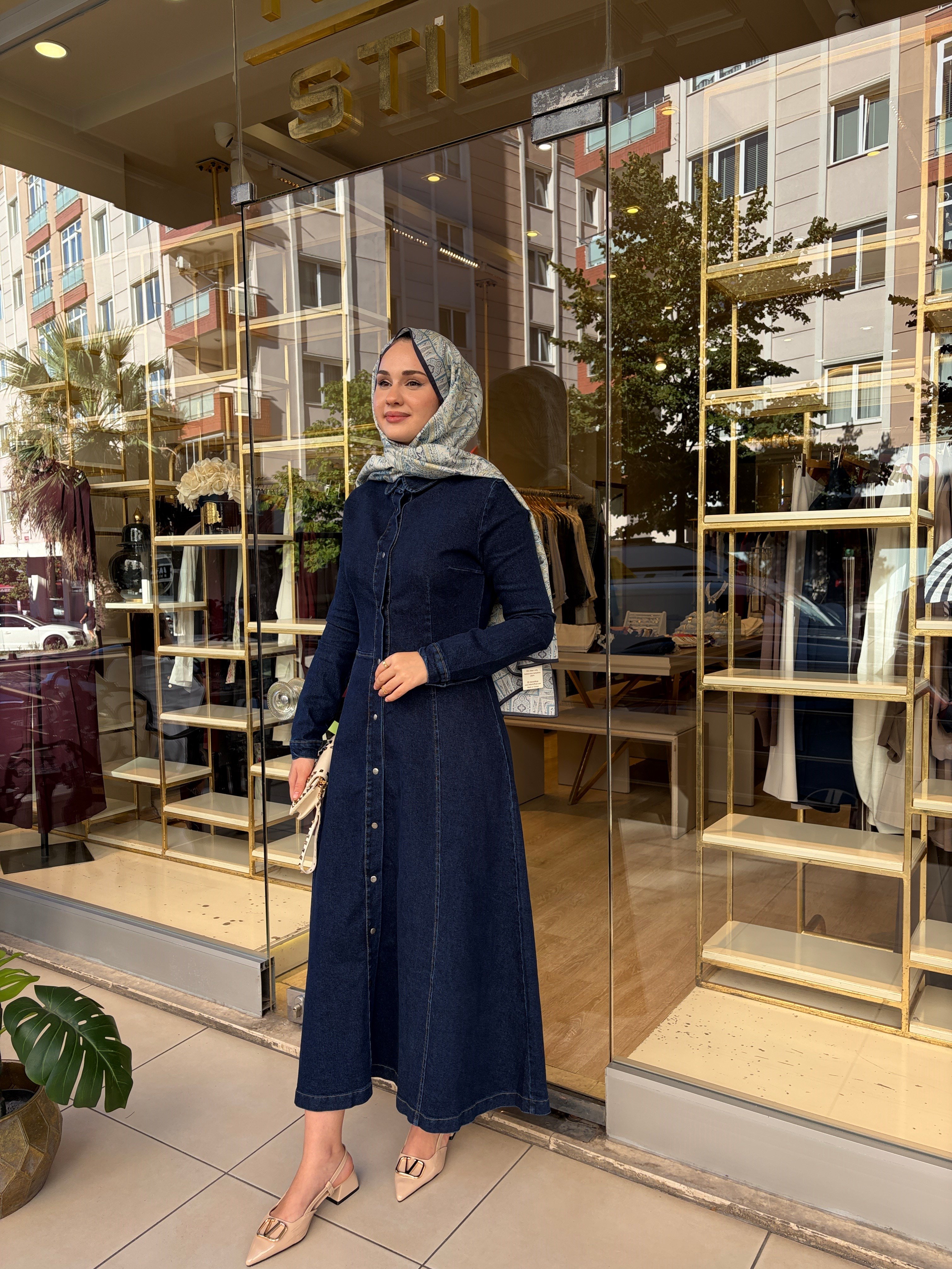 FELİX DENİM ELBİSE LACİVERT 