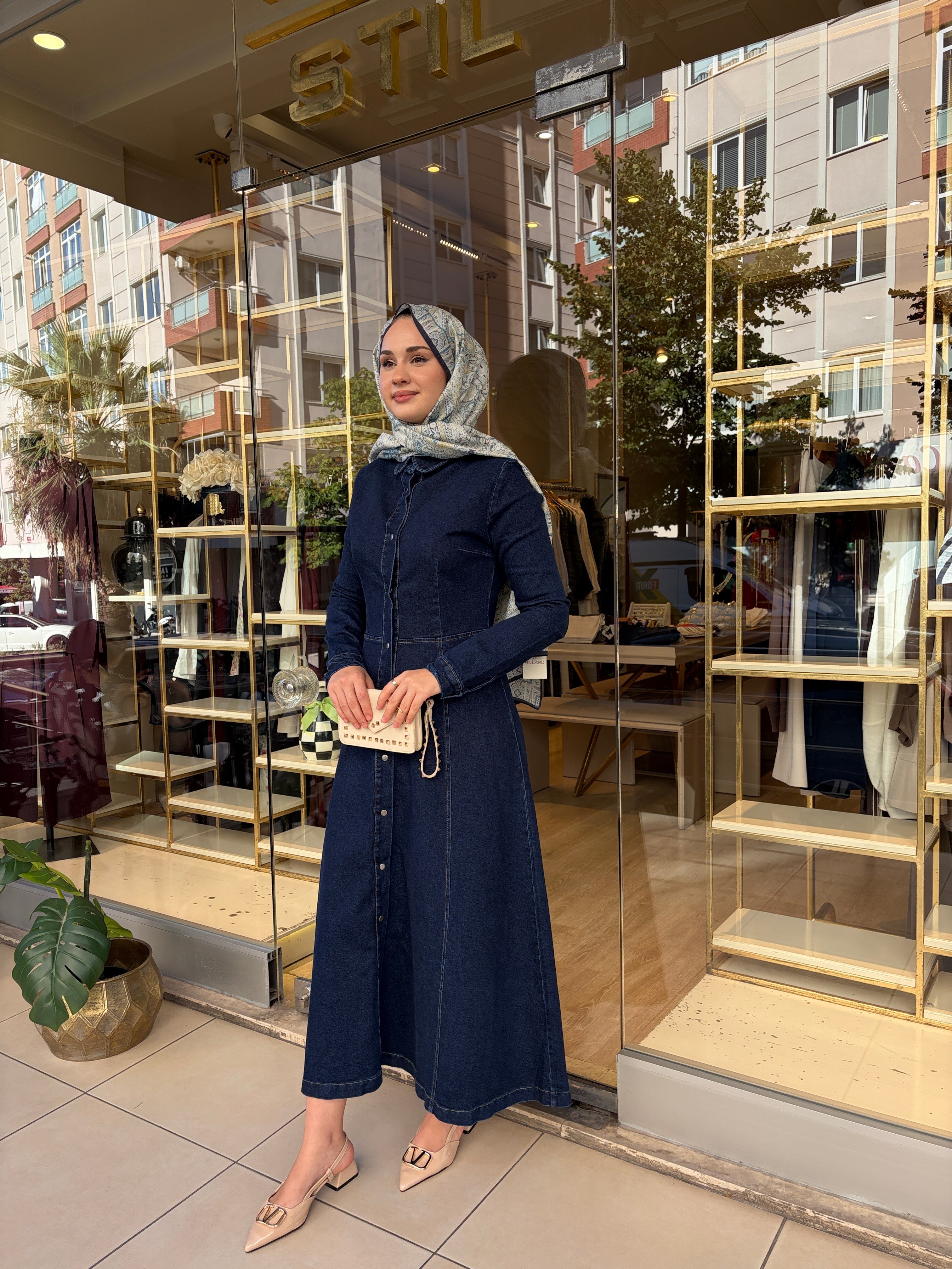 FELİX DENİM ELBİSE LACİVERT 