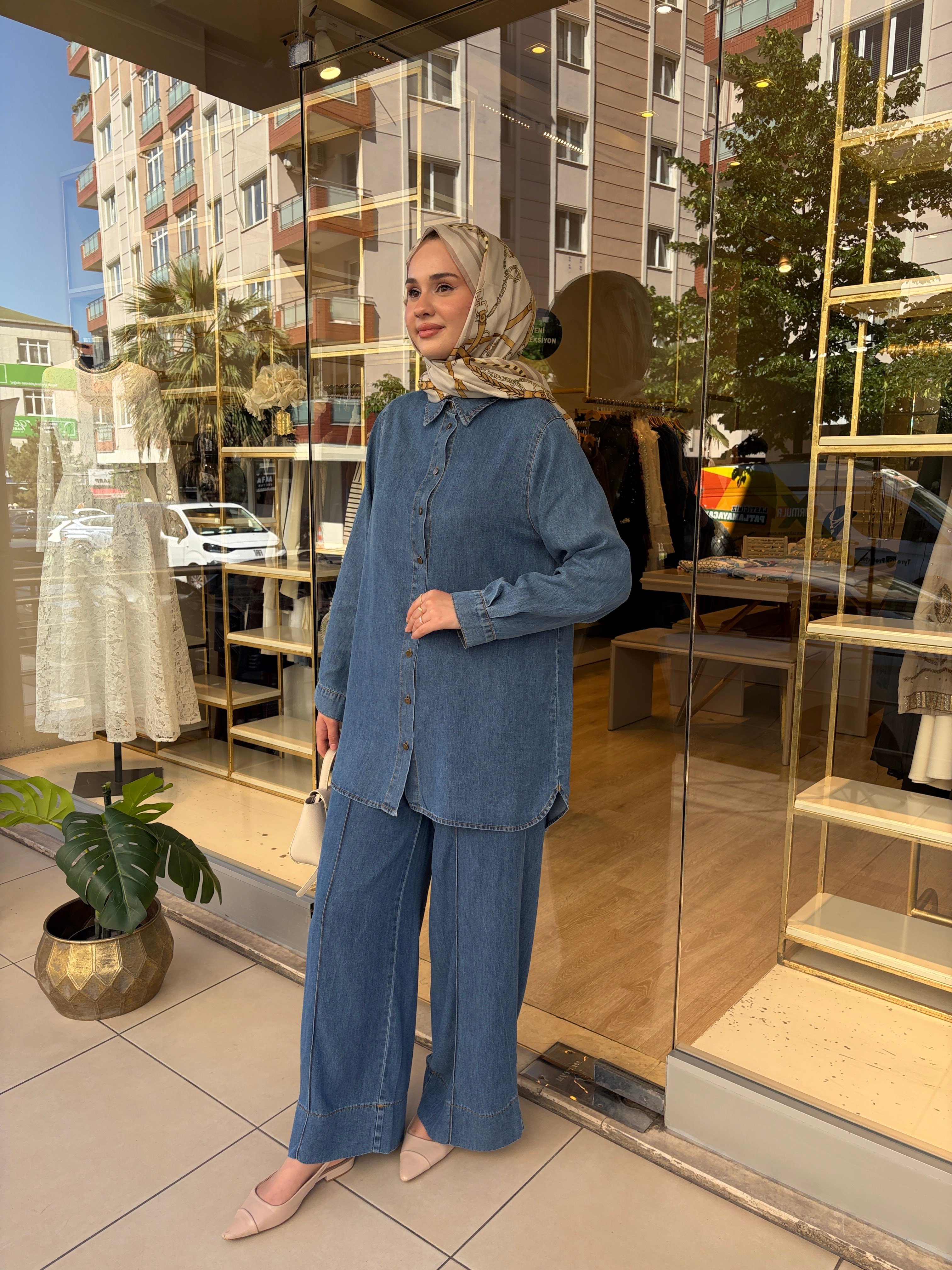 HAVAİ TENSEL PANTOLON AÇIK MAVİ