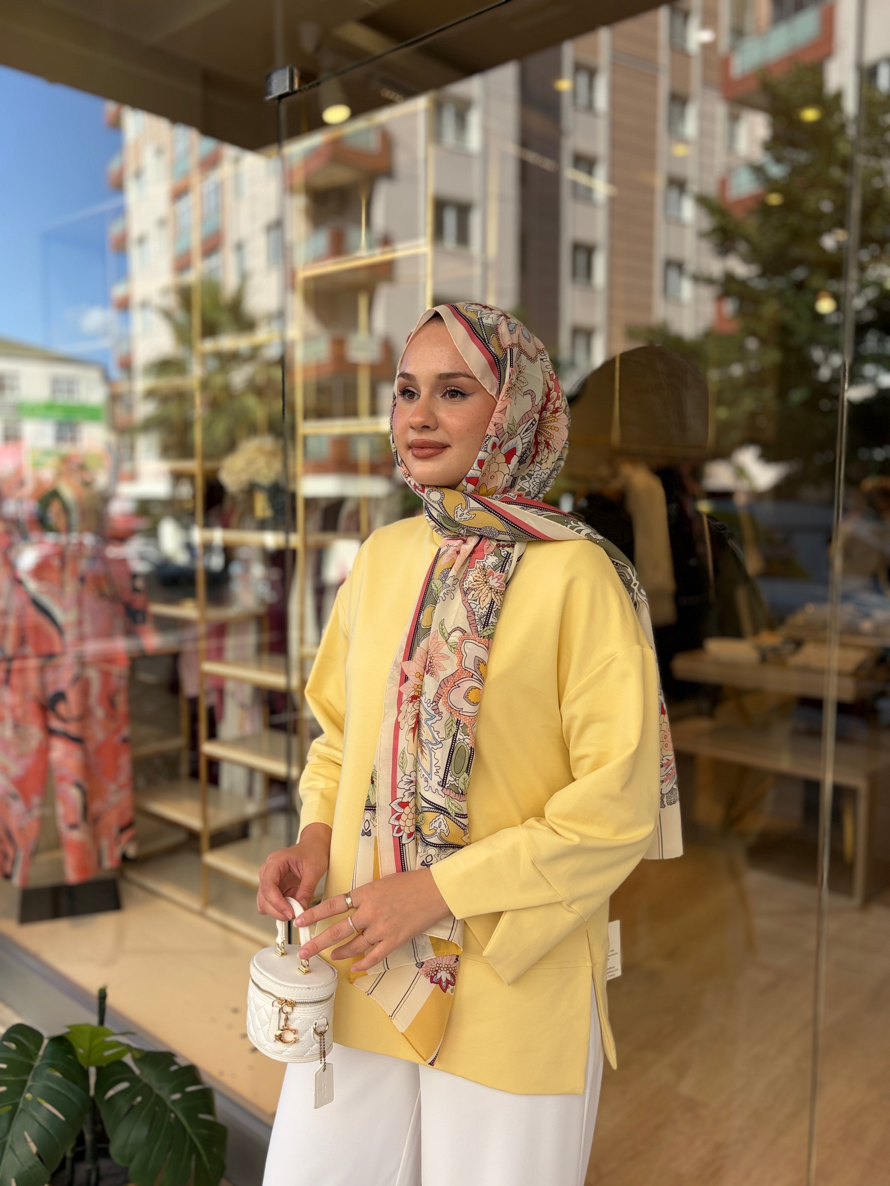 İKİ İP YIRTMAÇLI SWEAT SARI