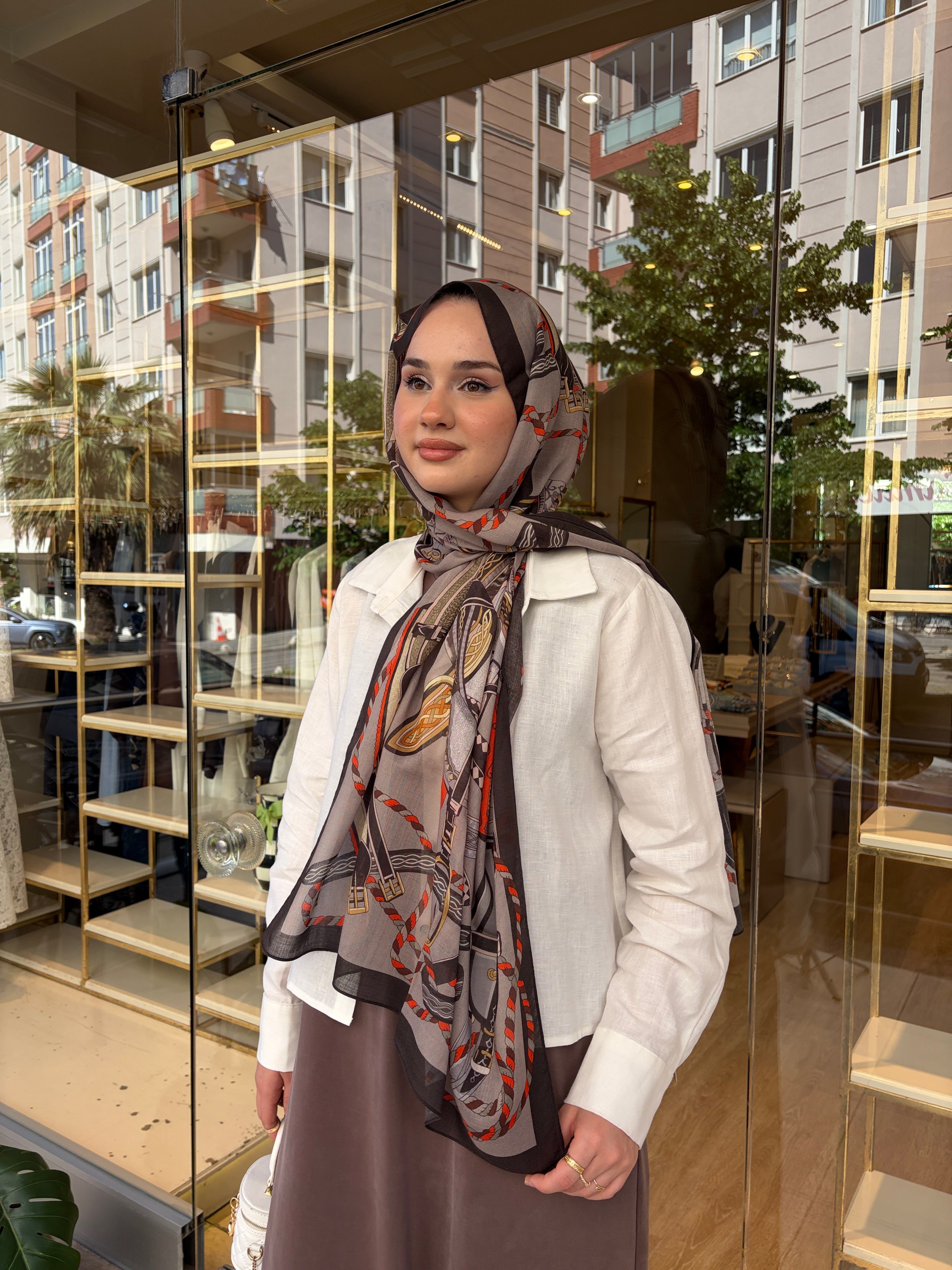 İTALYAN YÜN İPEK ŞAL KAHVE