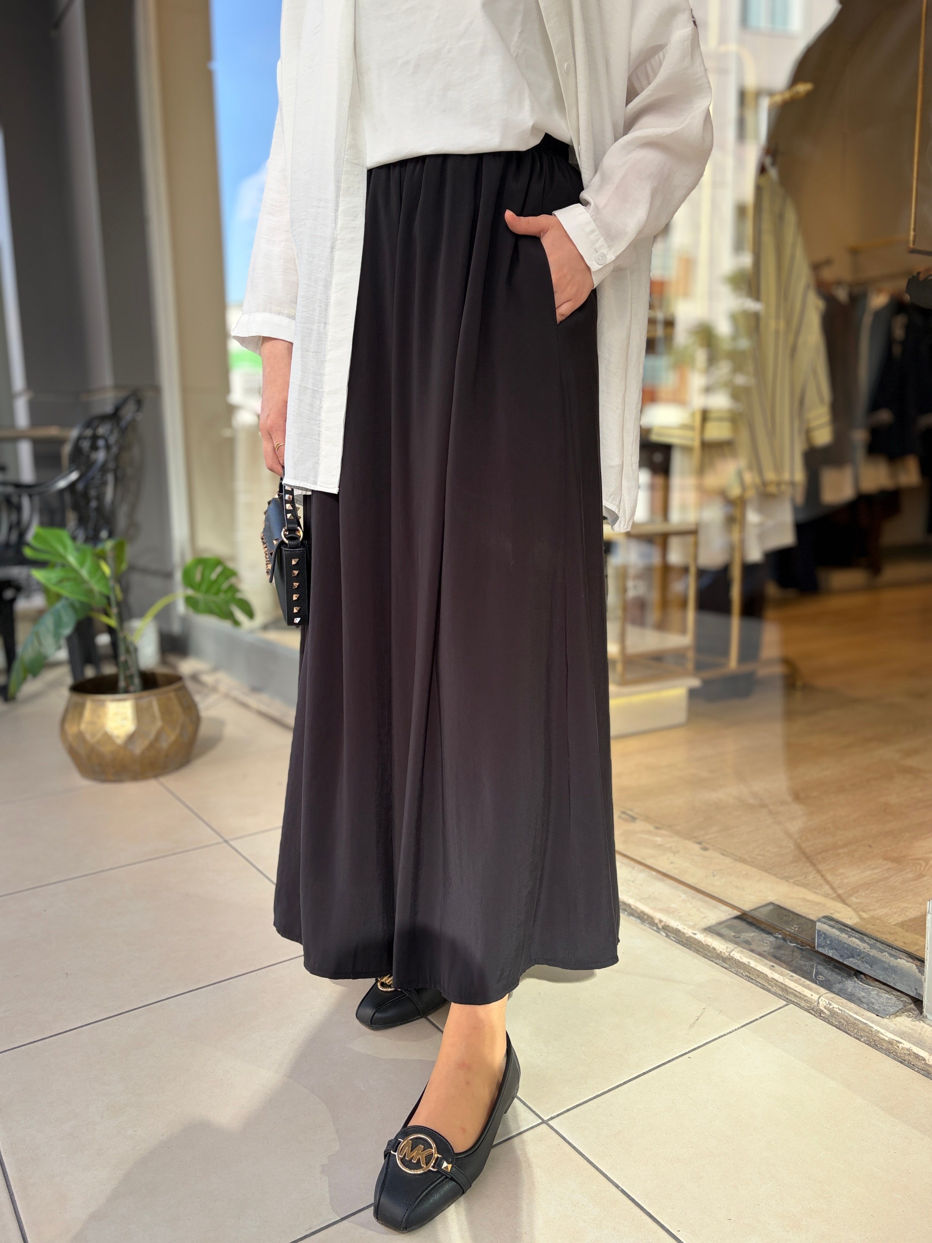 LADY TENSEL PANTOLON SİYAH