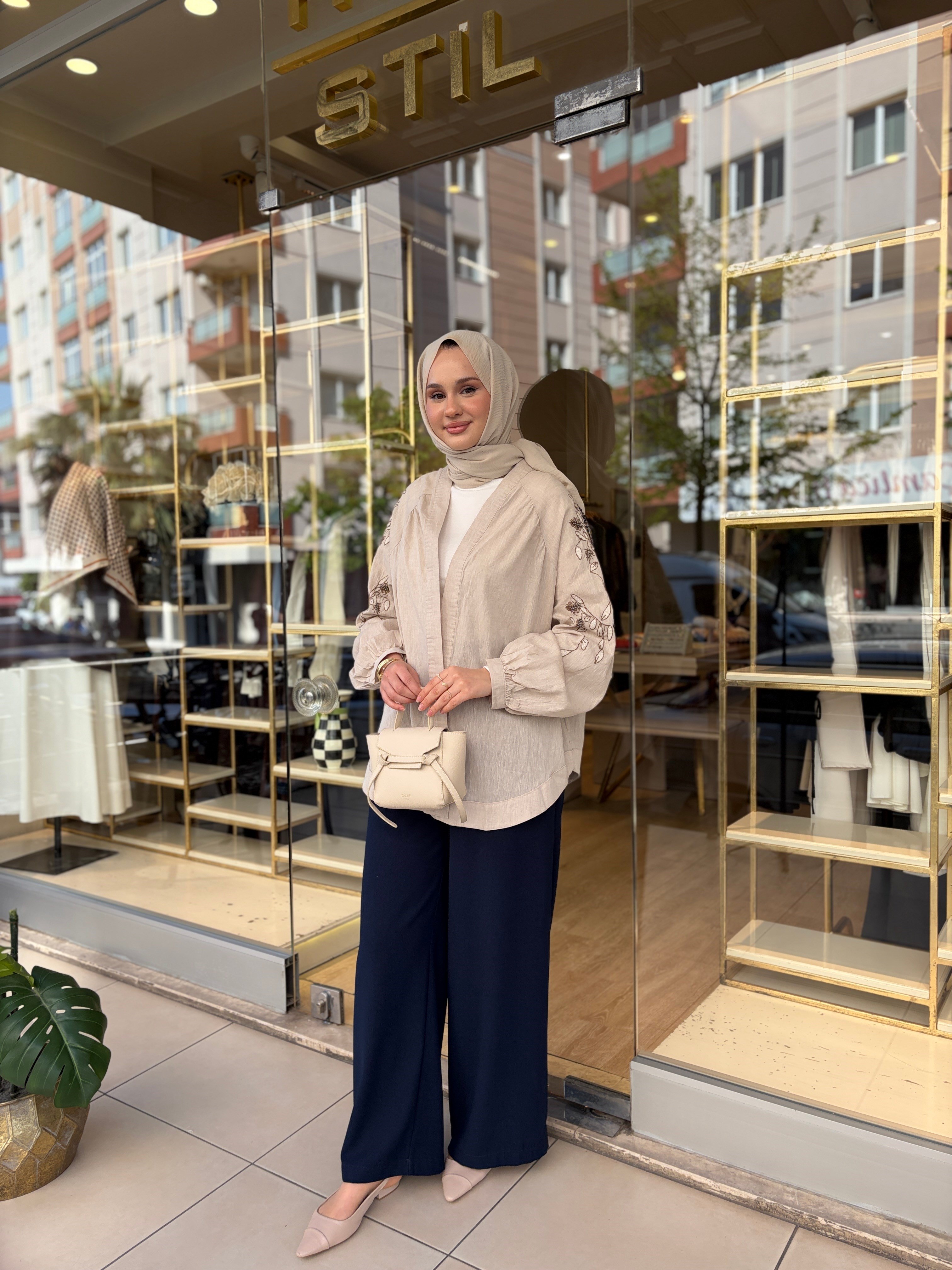 LASTİKLİ KREP PANTOLON LACİVERT
