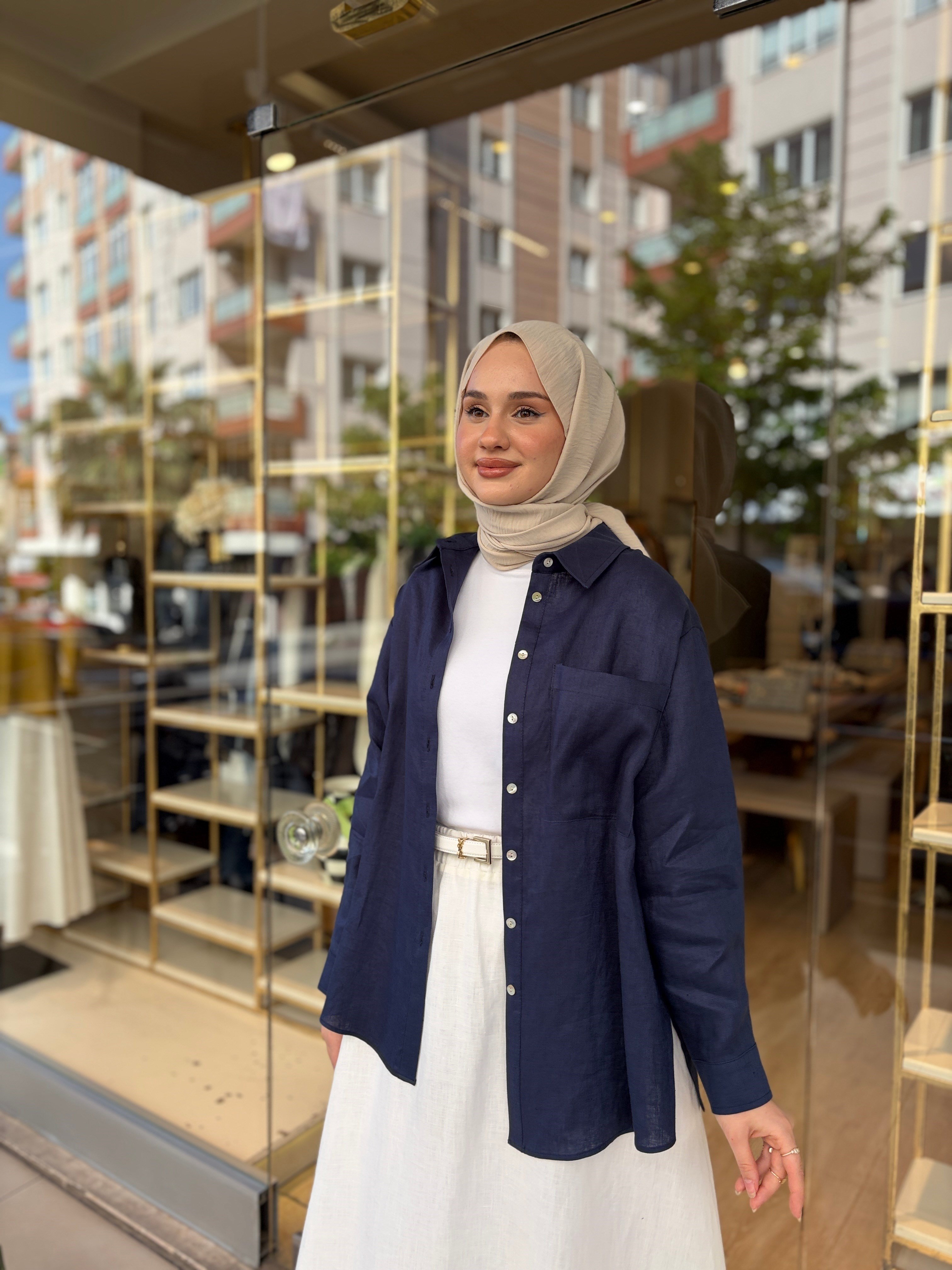 LİDYA GÖMLEK LACİVERT 