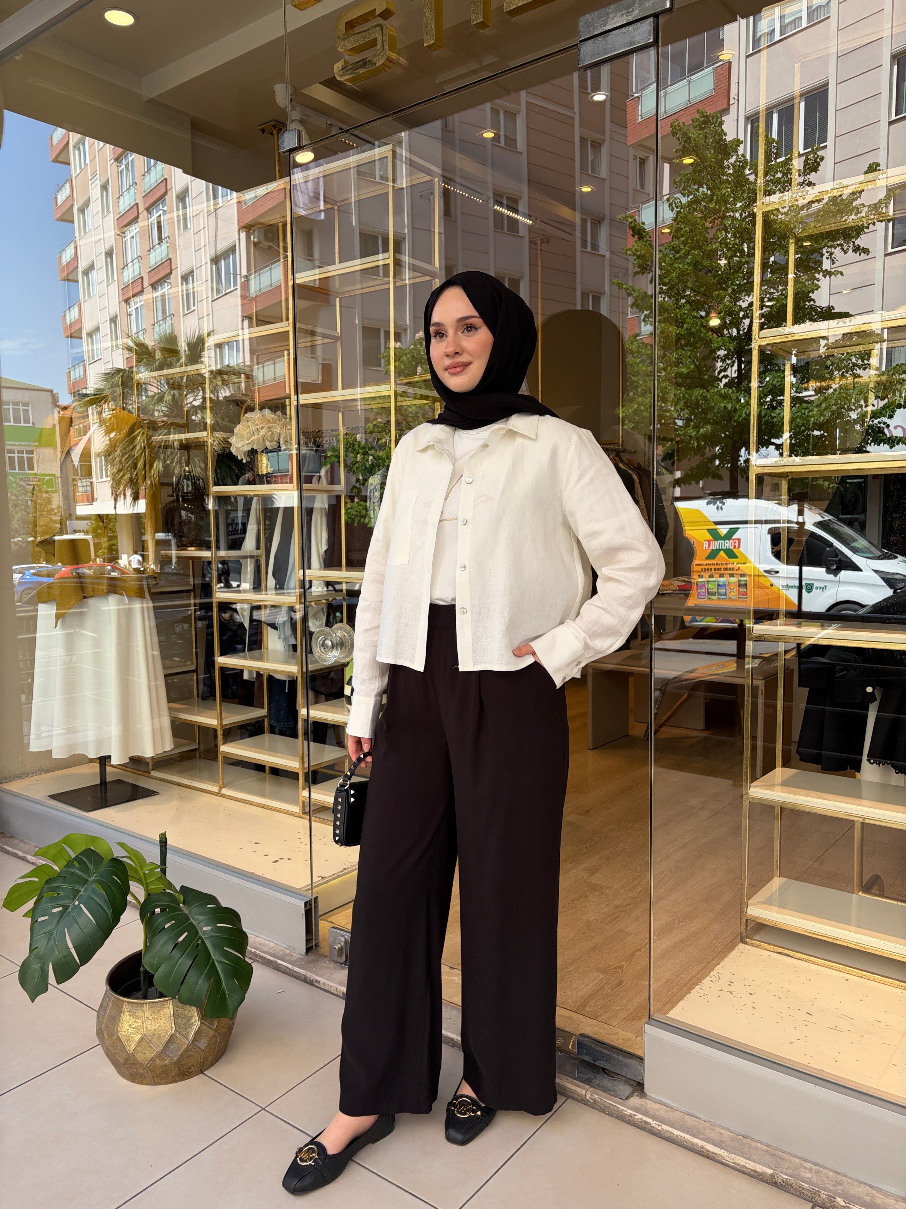 MODAL KUPRA PALAZZO PANTOLON SİYAH