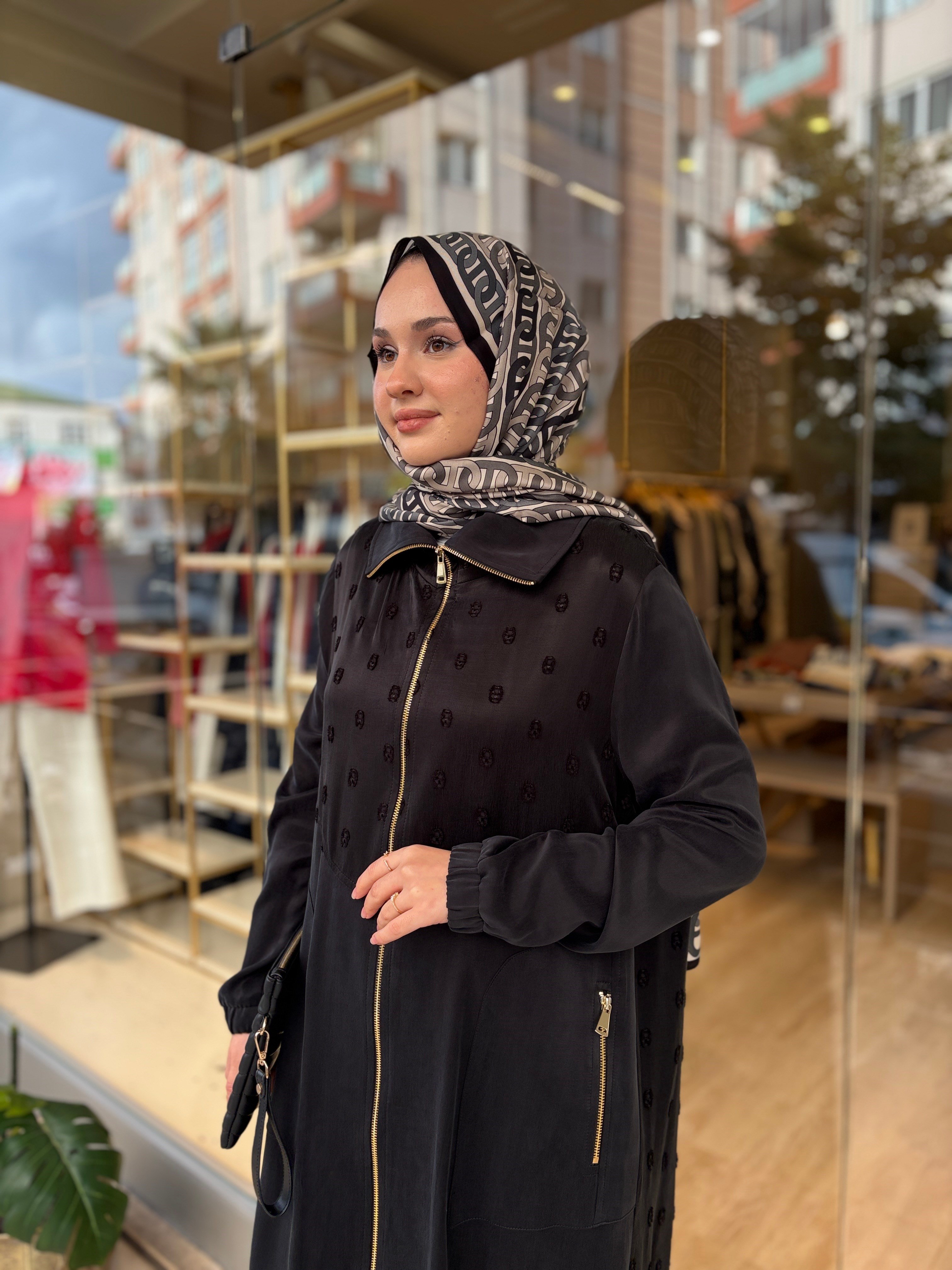 NUSS 6042 İPEK KUPRA VEGAN KAP SİYAH