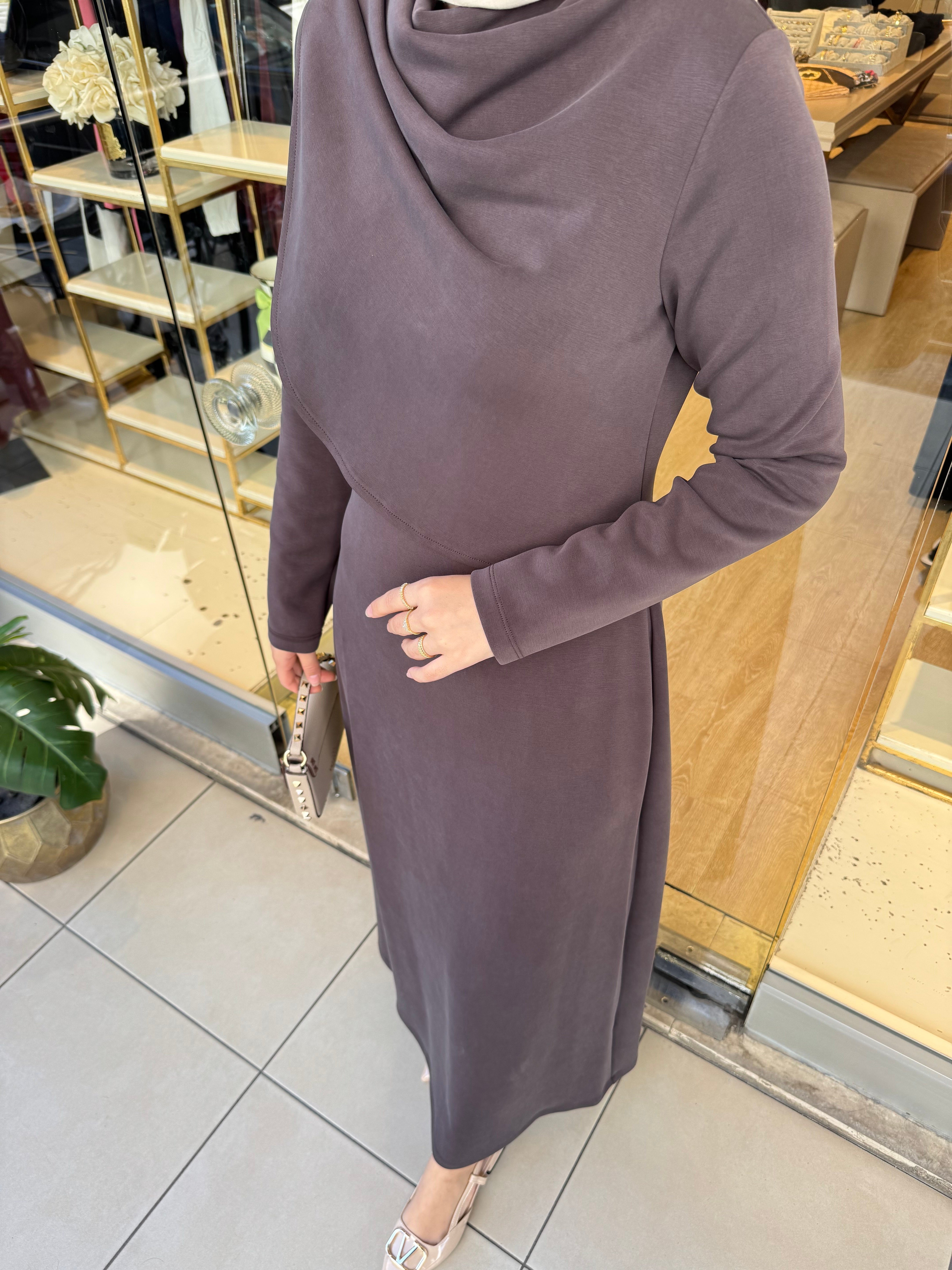 NUSS BAMBU ELBİSE KAHVERENGİ