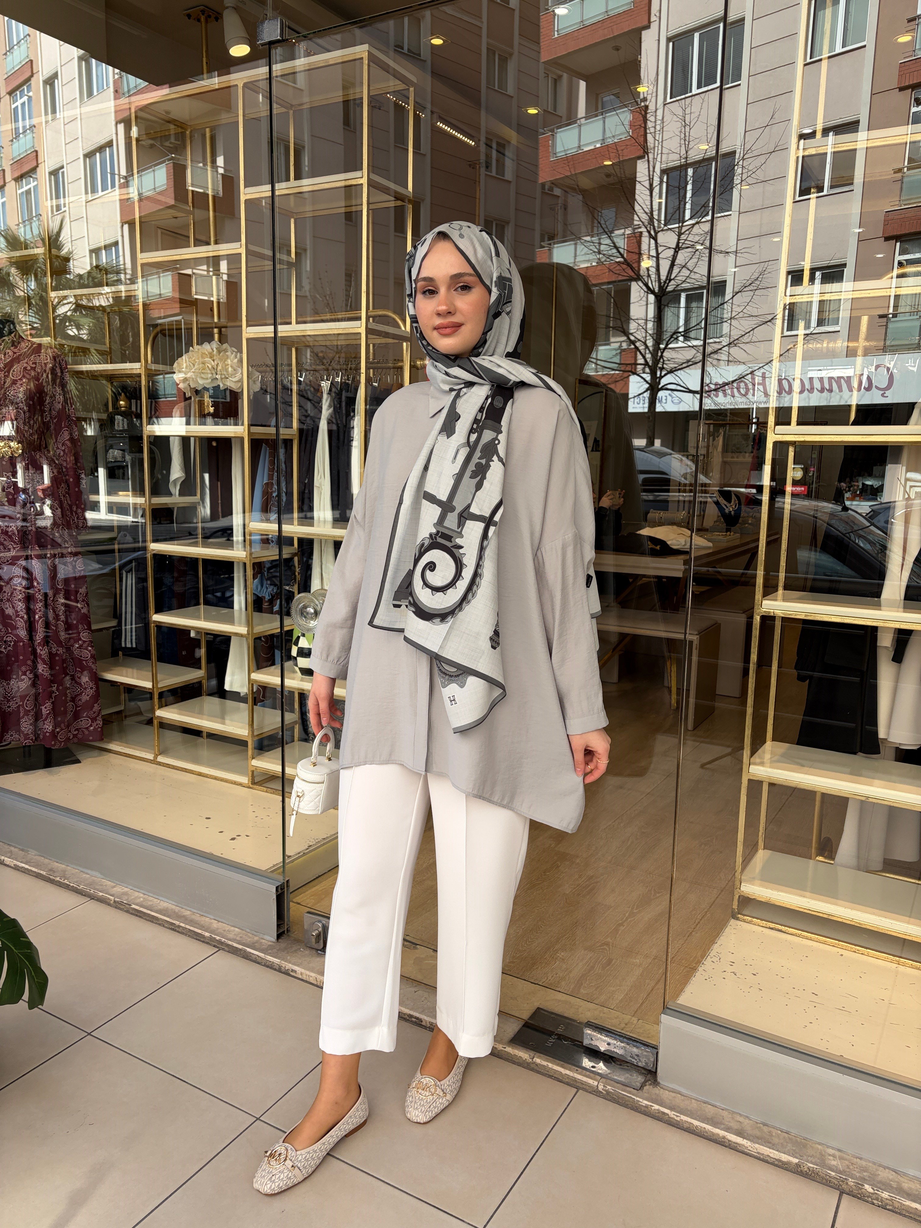 NUSS TENSEL GÖMLEK GRİ
