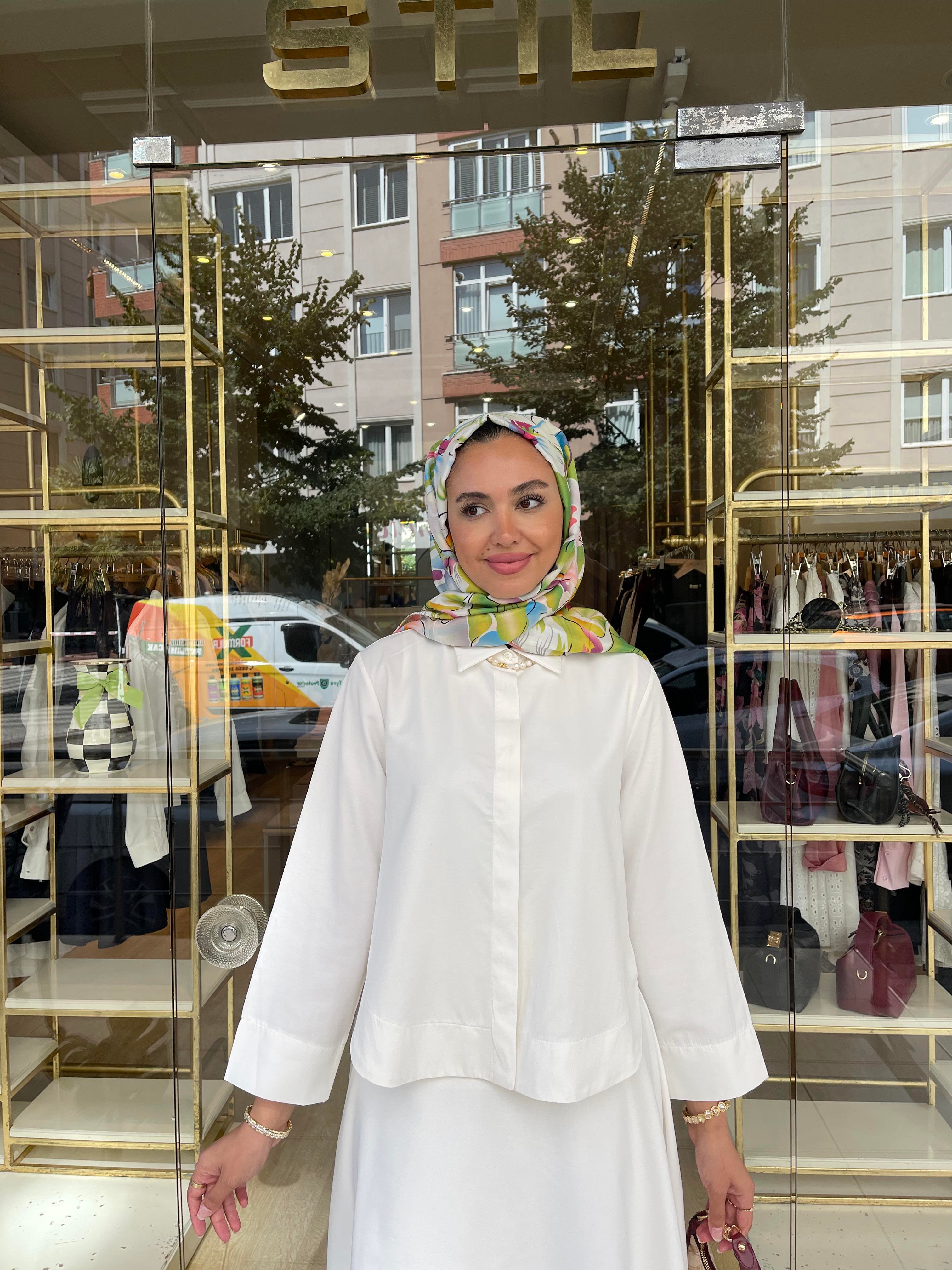 PAMUK SATEN PERVAZLI GÖMLEK | BEYAZ