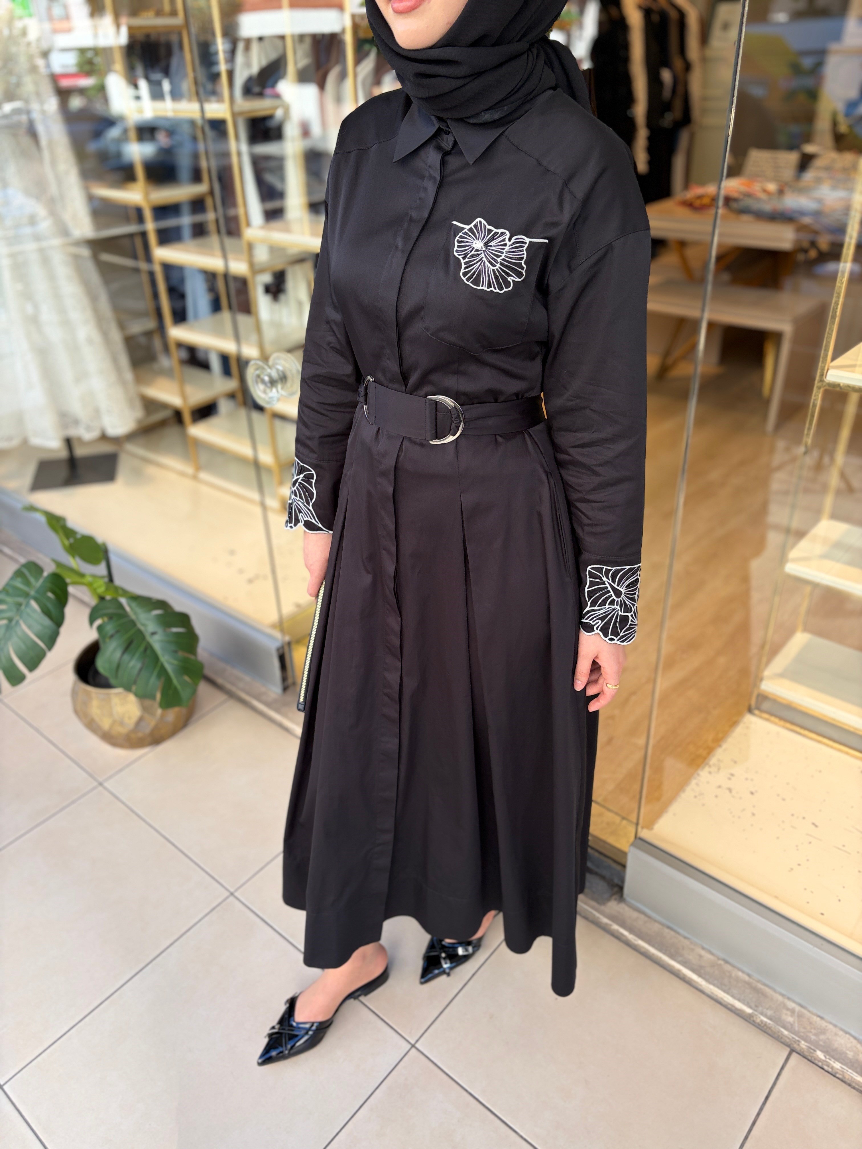 PERLA ELBİSE SİYAH