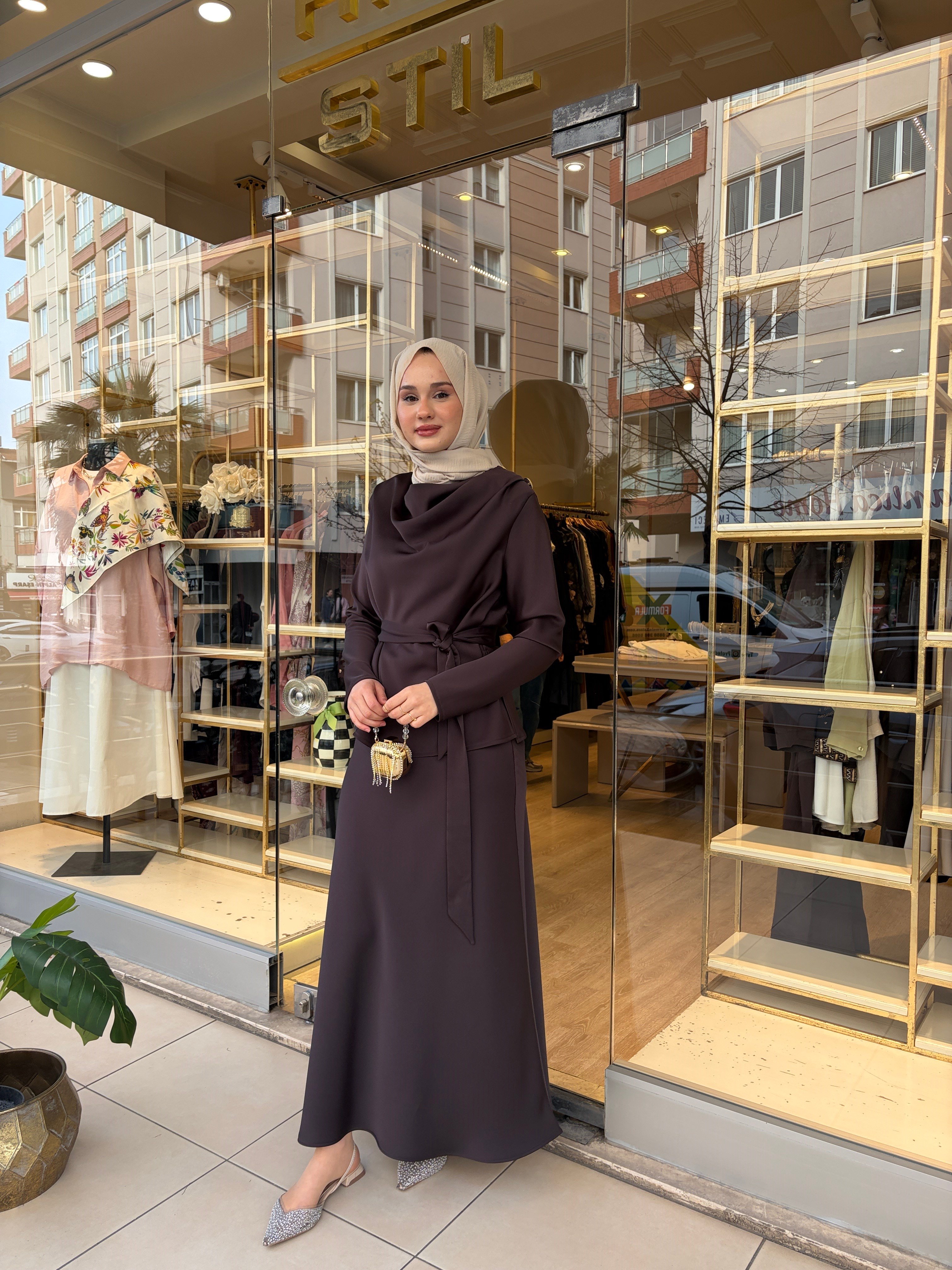 SATİN GRACE ETEKLİ TAKIM