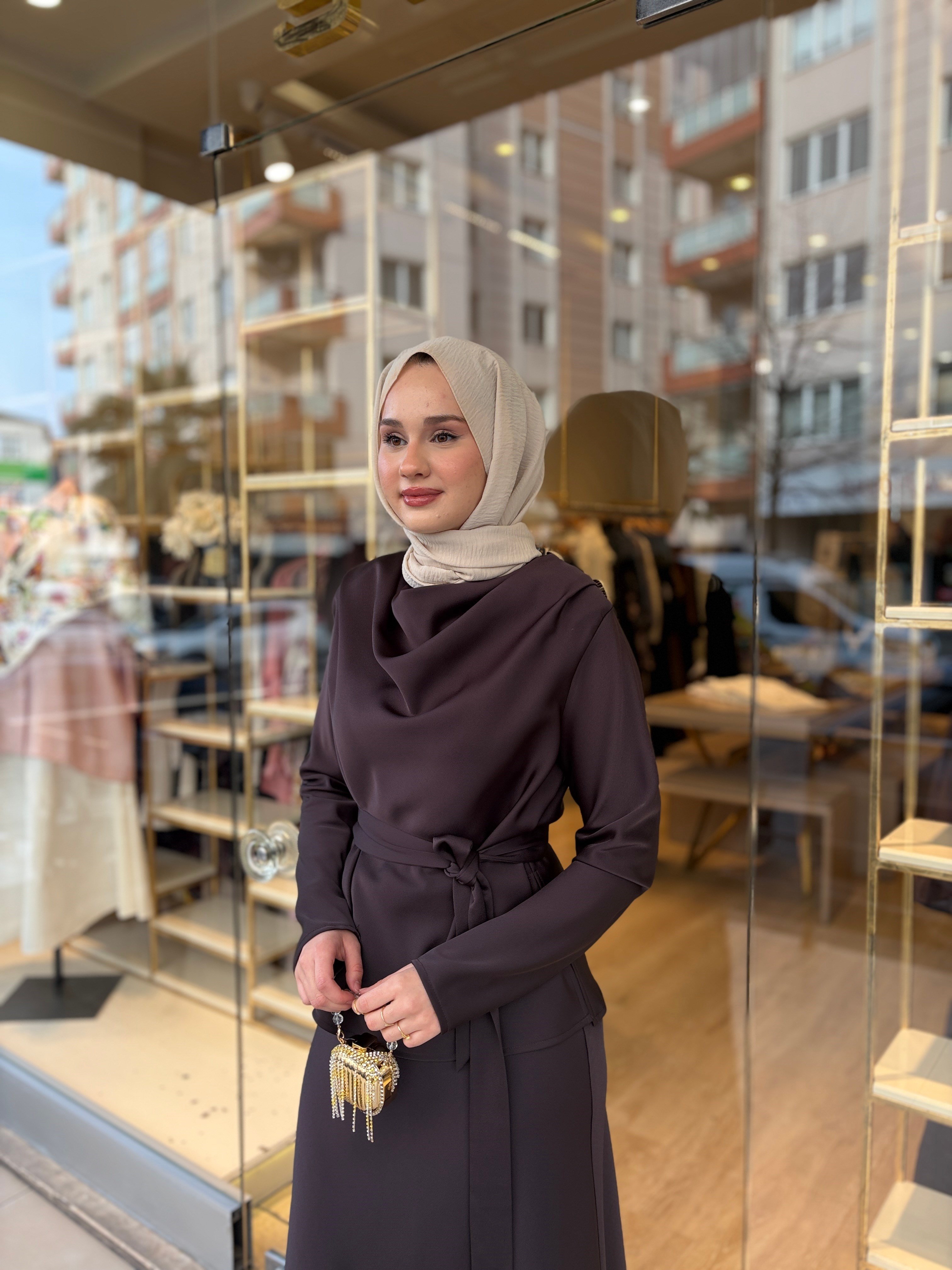 SATİN GRACE ETEKLİ TAKIM