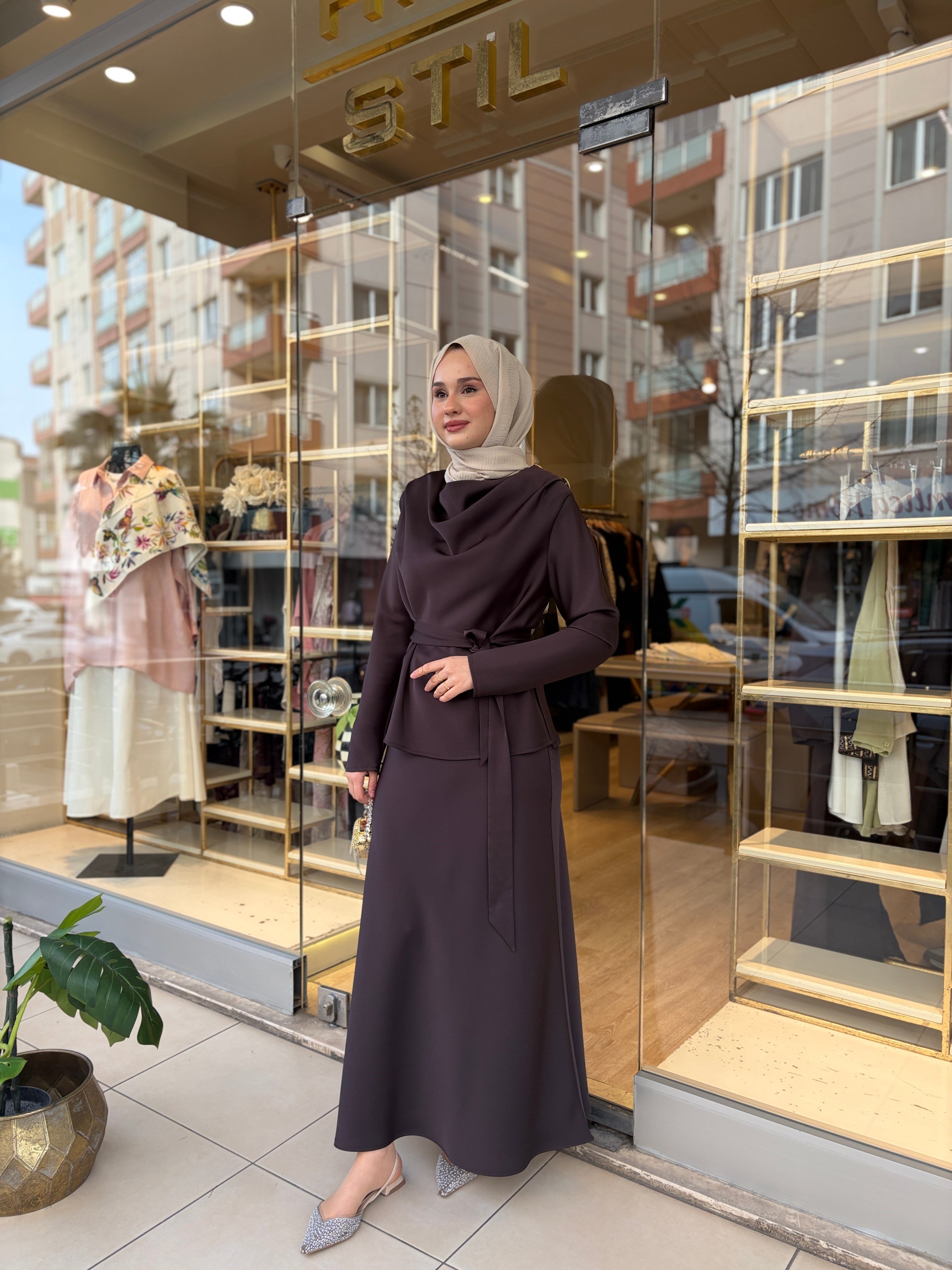 SATİN GRACE ETEKLİ TAKIM