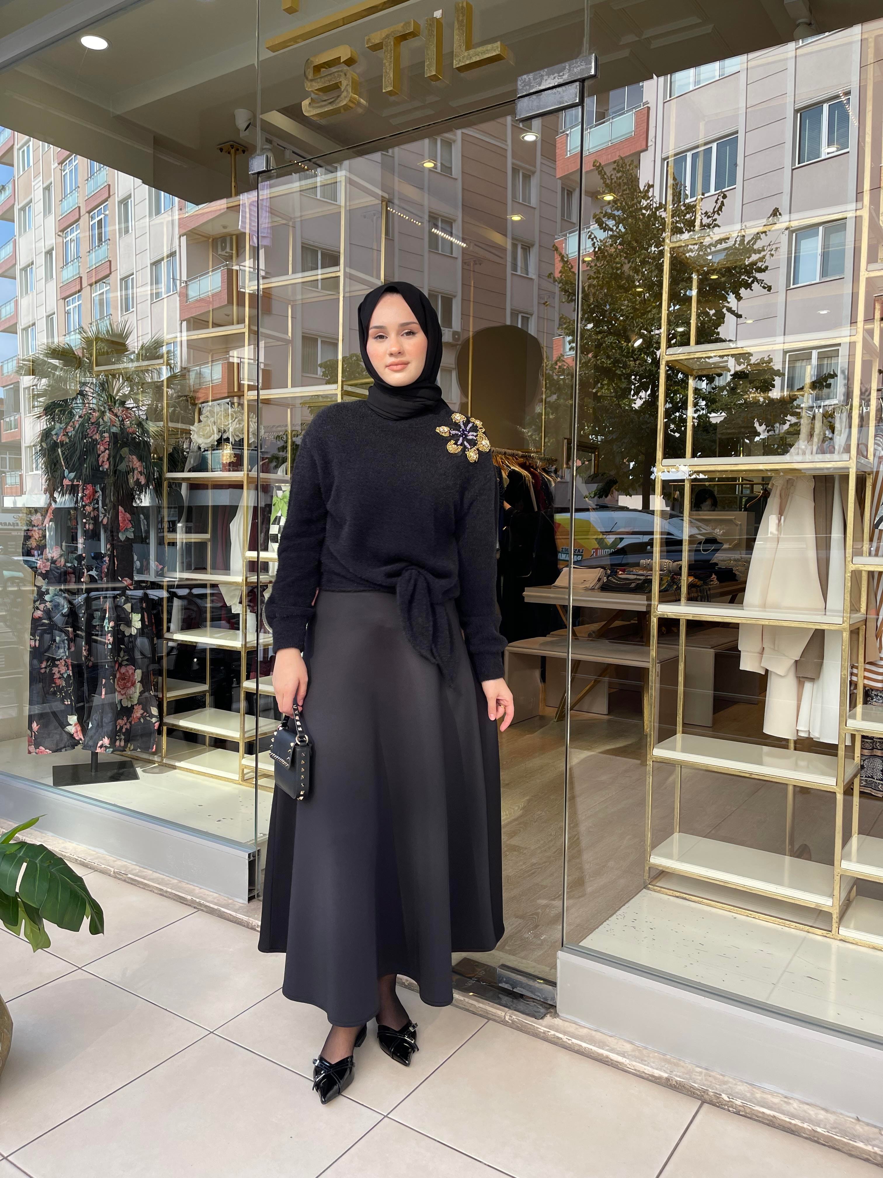 VİOLETTE ANGORA BLUZ SİYAH