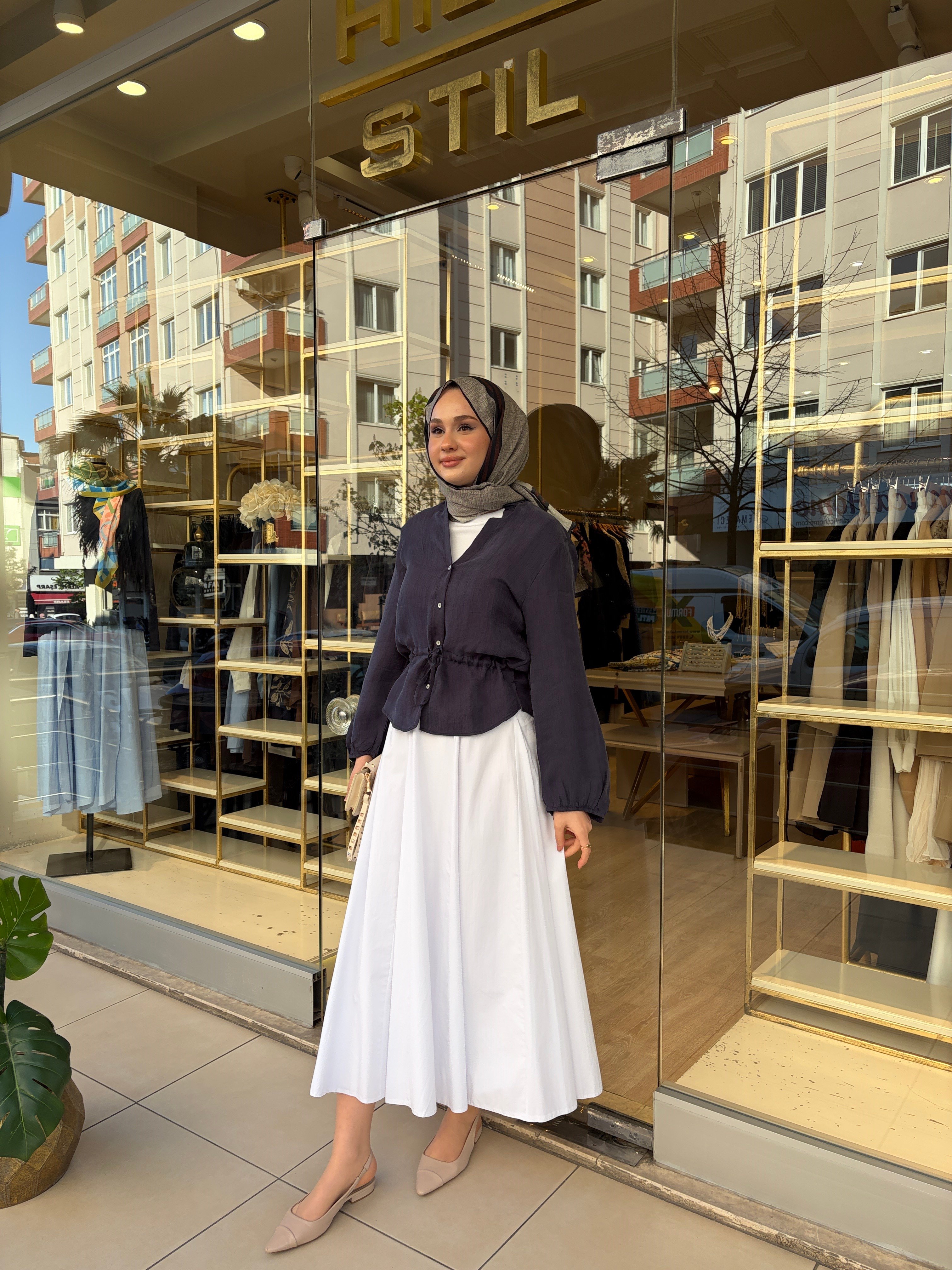 VUAL BELİ TÜNELLİ GÖMLEK LACİVERT