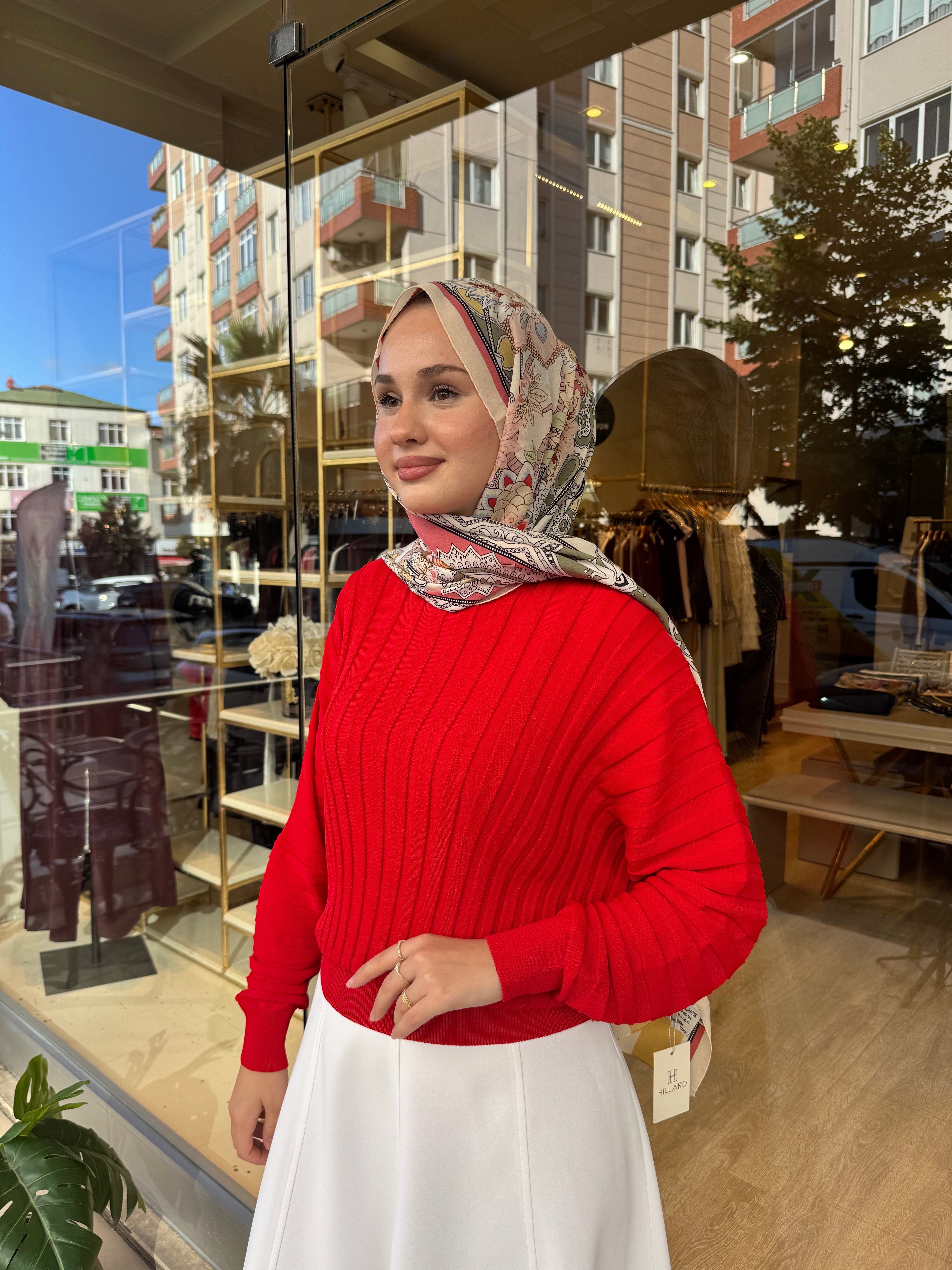 YARASA KOL FİTİLLİ KAZAK KIRMIZI
