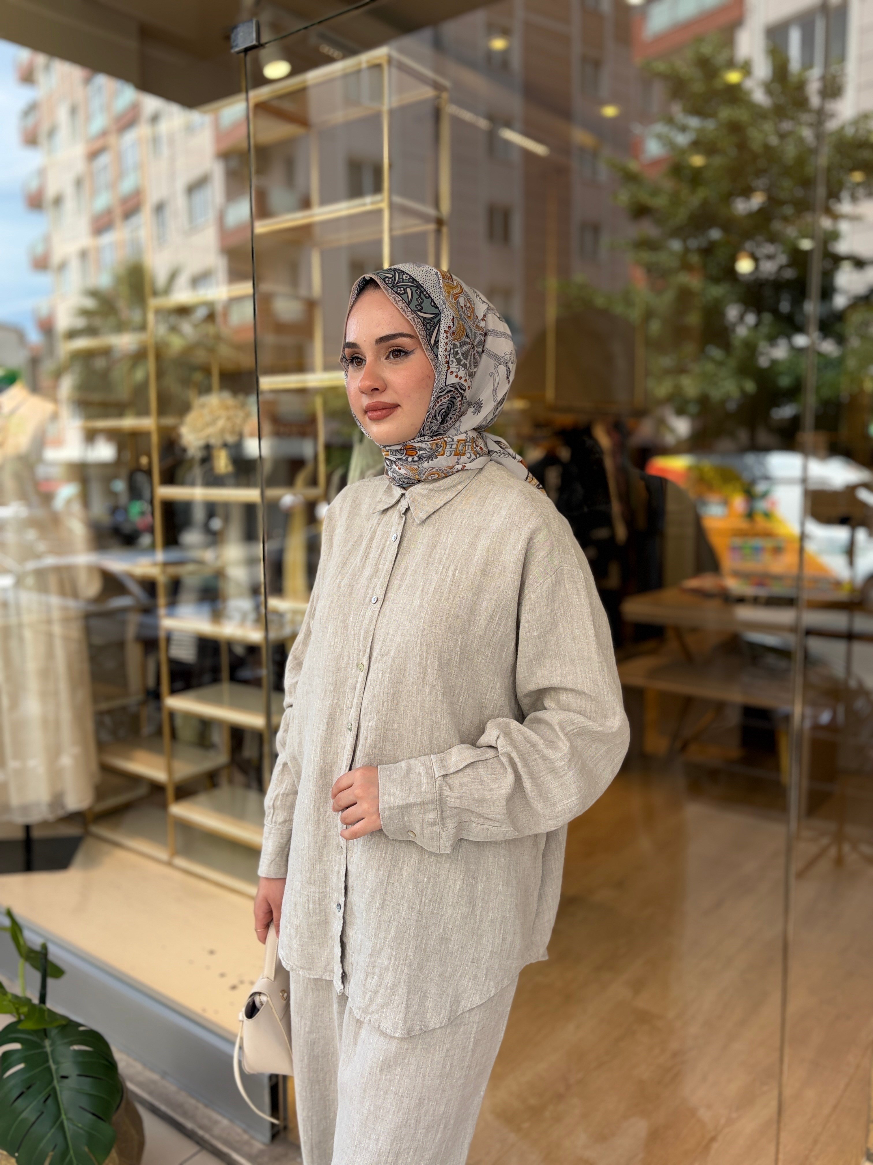 YASEMİN KETEN GÖMLEK NATURAL