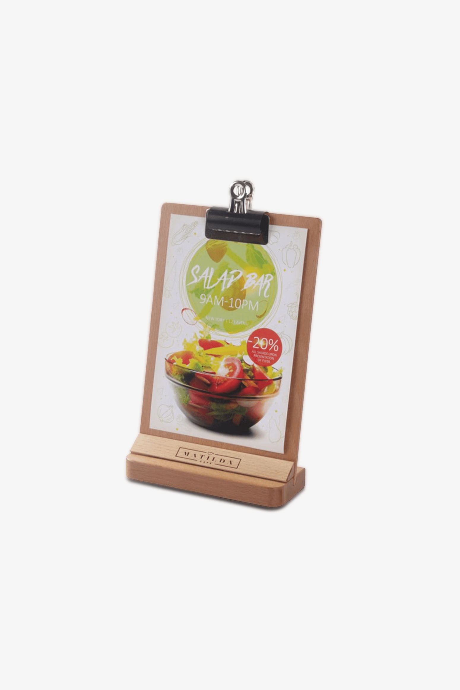 SMART - Wooden Menu & Announcement Stand - Elegant Display Holderwooden+DTO.001