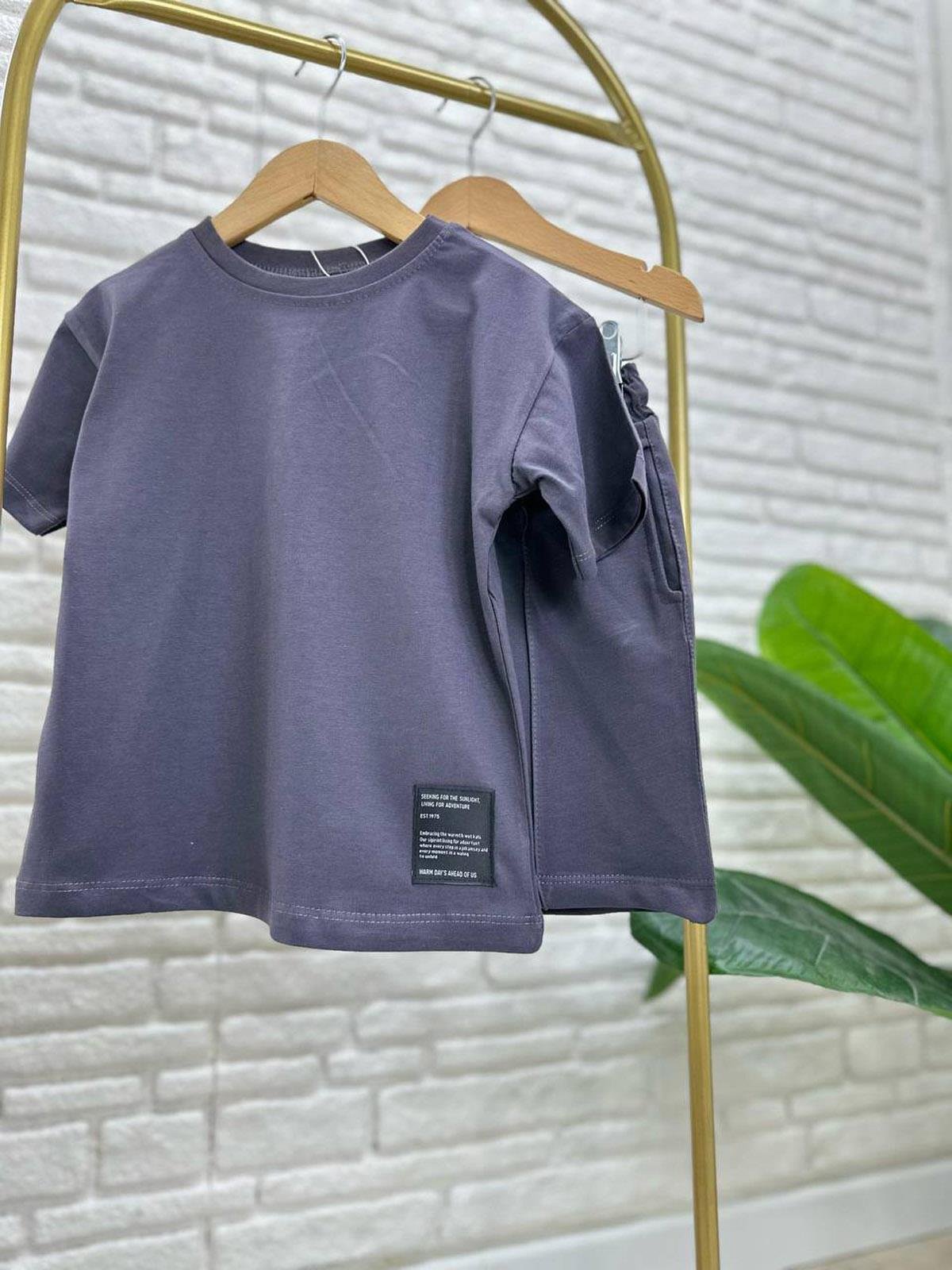 Basic Şortlu İkili Takım Antrasit (3-10 Yaş)