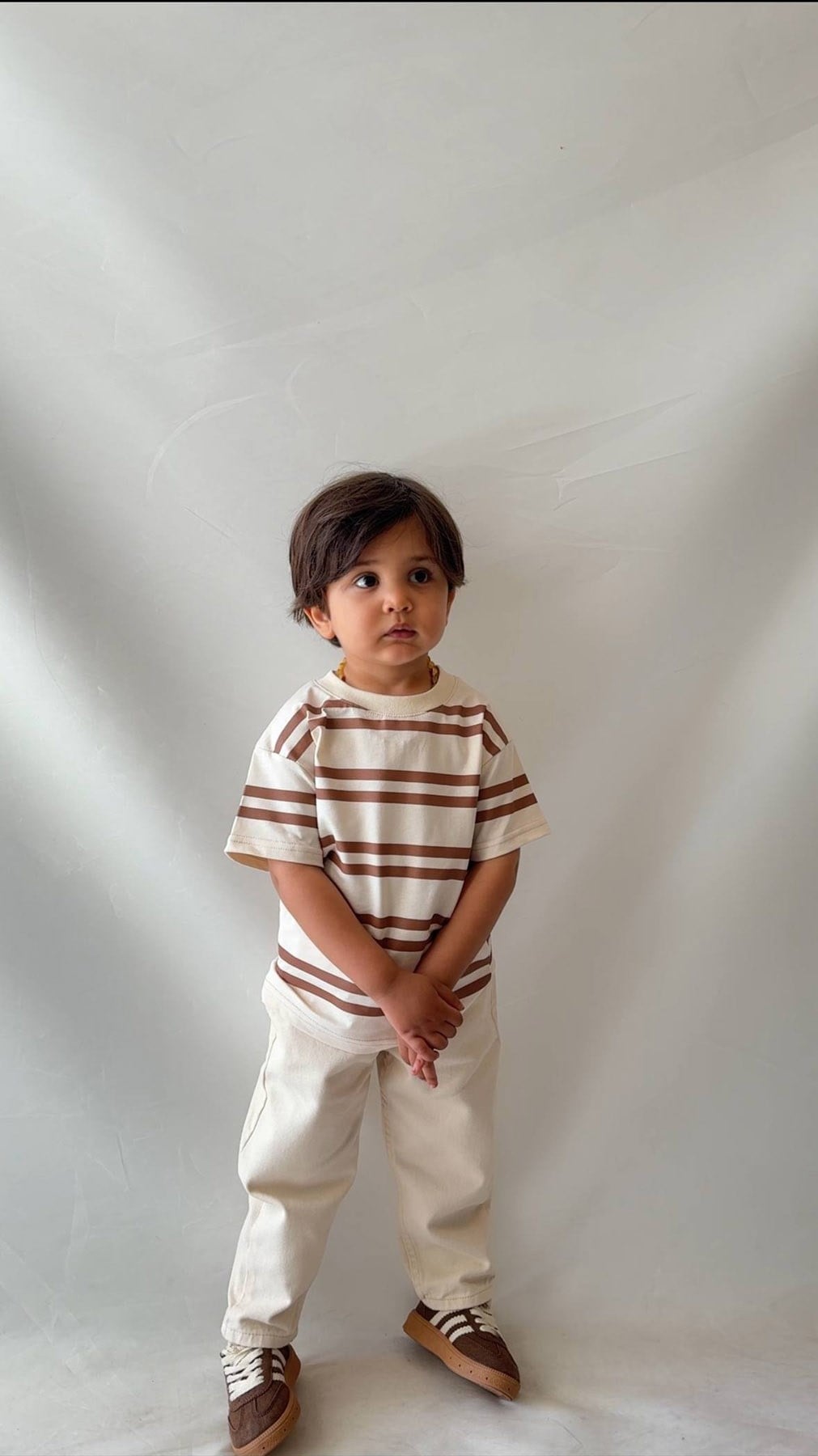 Çizgili Tshirt Gabardin Pantolon İkili Takım (3-10 Yaş)