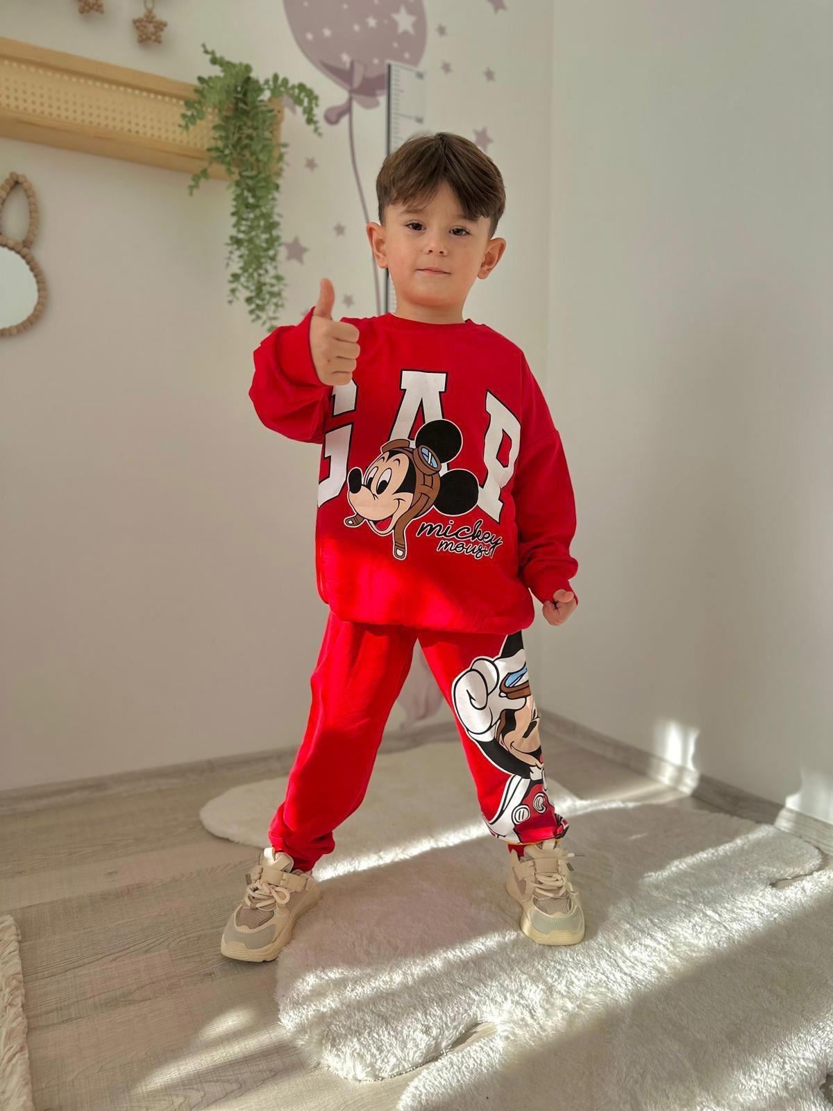 Gap Mickey Mousee 2İplik Erkek Çocuk İkili Takım Kırmızı (3-10Yaş)