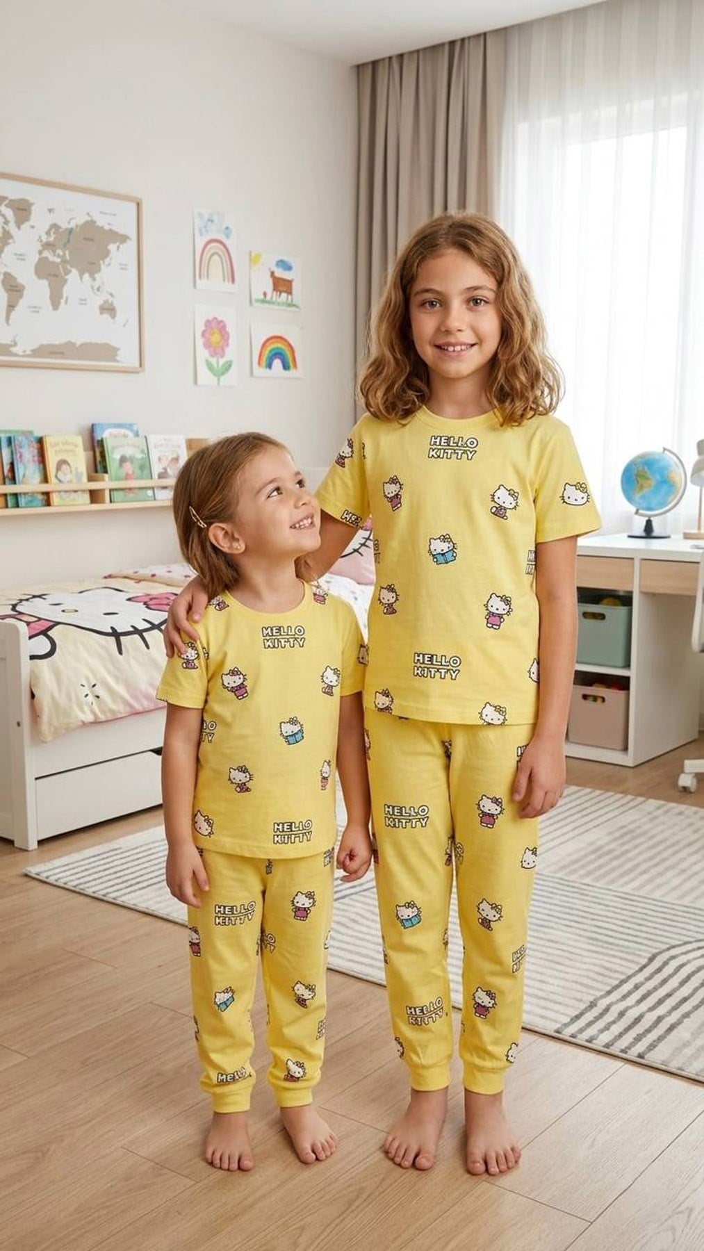 Hello Kitty Pamuklu Pijama Takımı (2-12 Yaş)