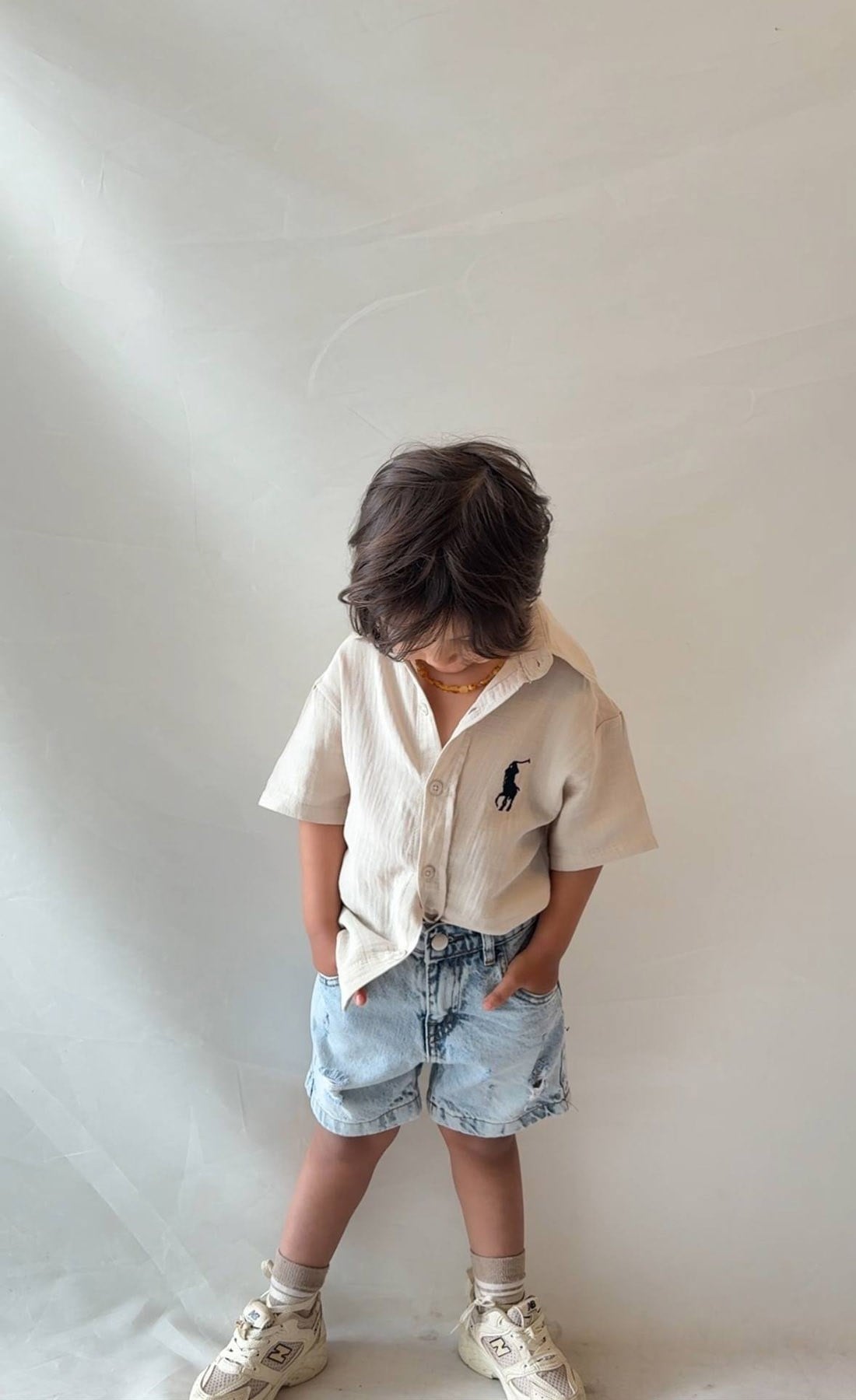 Müslin Gömlekli Denim Şortlu Takım (3-10 Yaş)