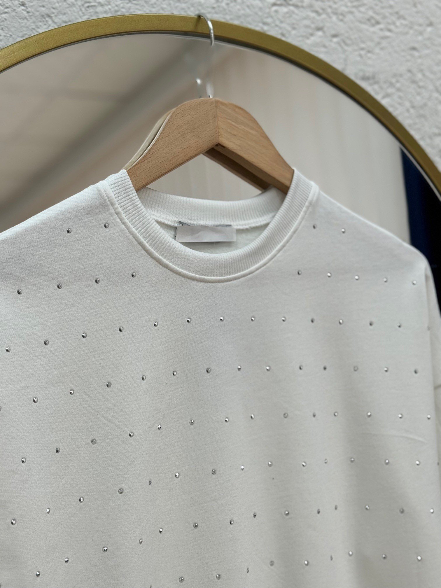 Afula Taşlı İki İp Sweat-BN4525 Ekru