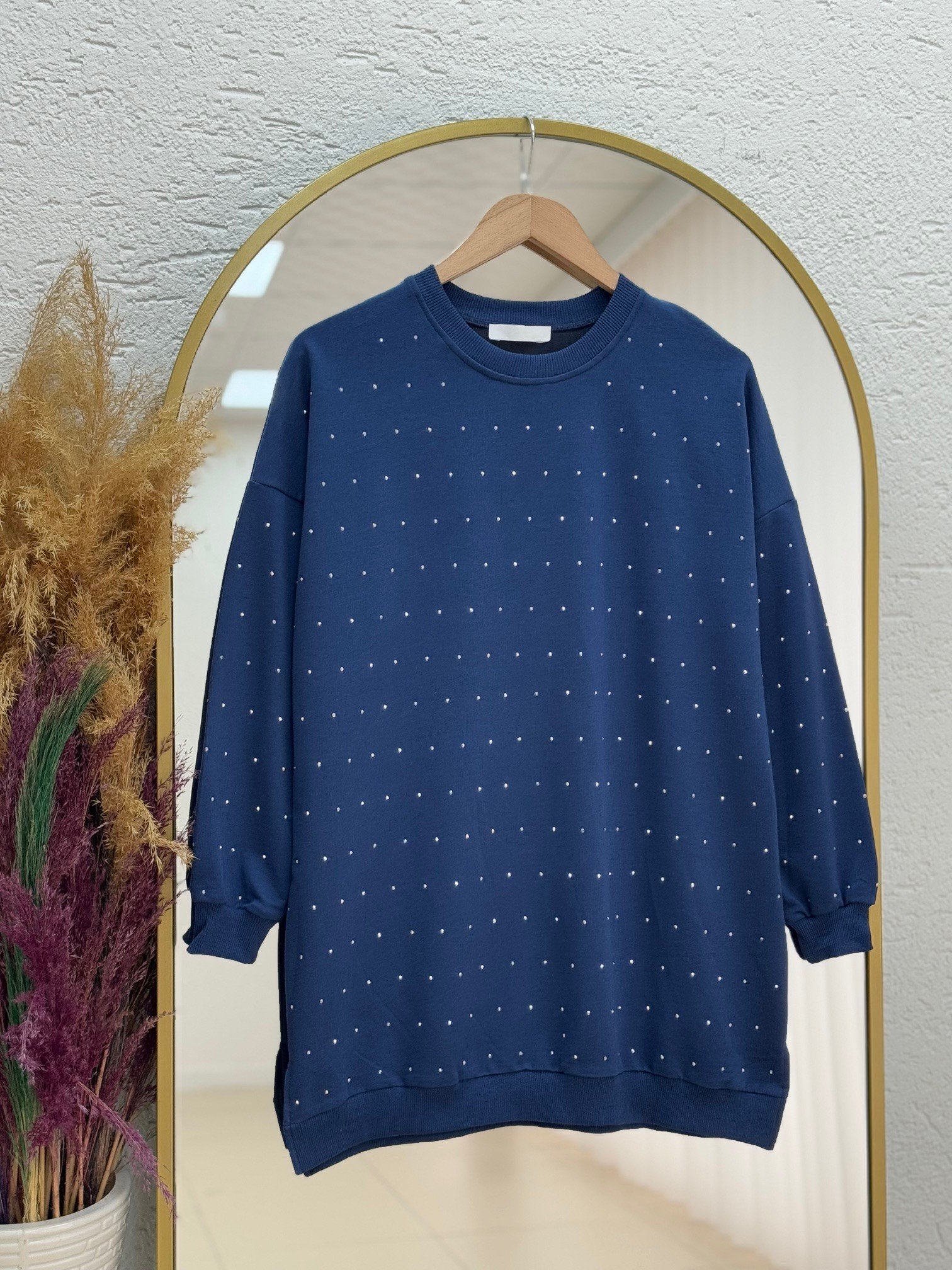 Afula Taşlı İki İp Sweat-BN4525 Lacivert
