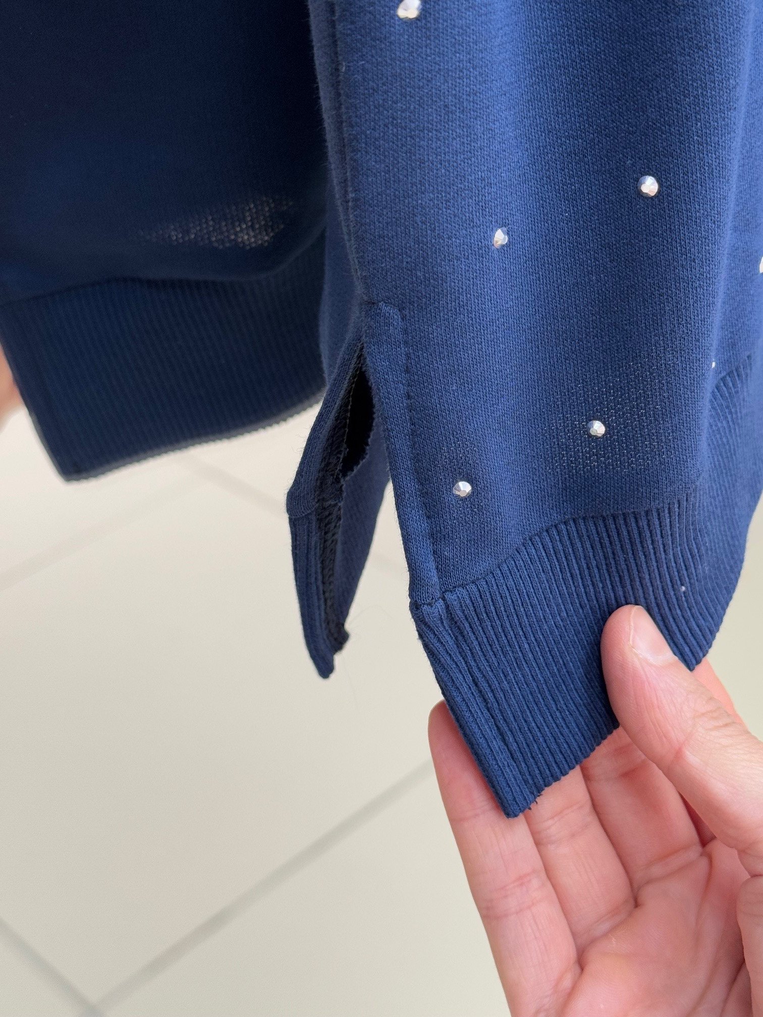 Afula Taşlı İki İp Sweat-BN4525 Lacivert