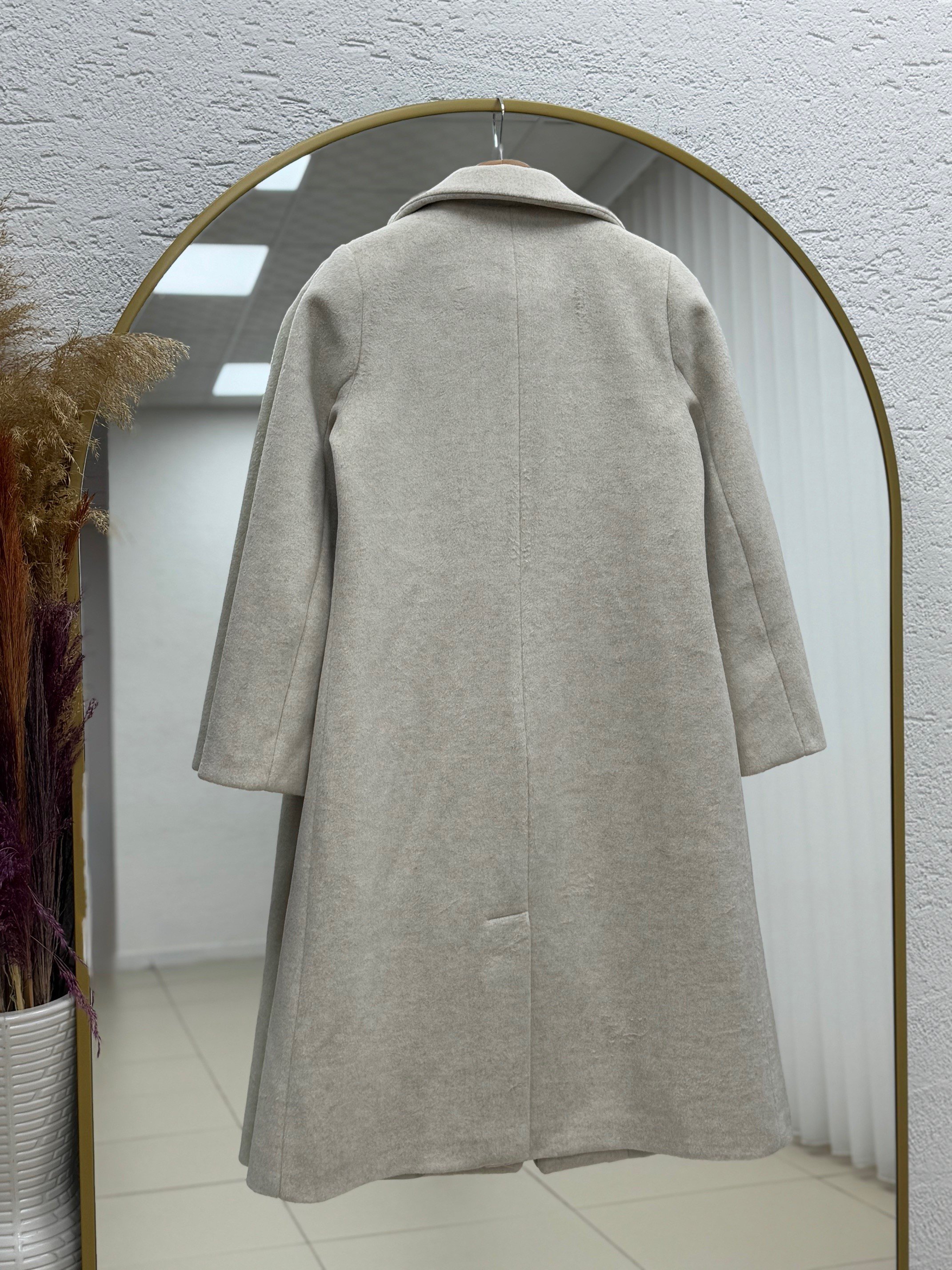 Aixa Çift Cepli Düğmesiz Astarlı Kaban-ÜN233 Taş