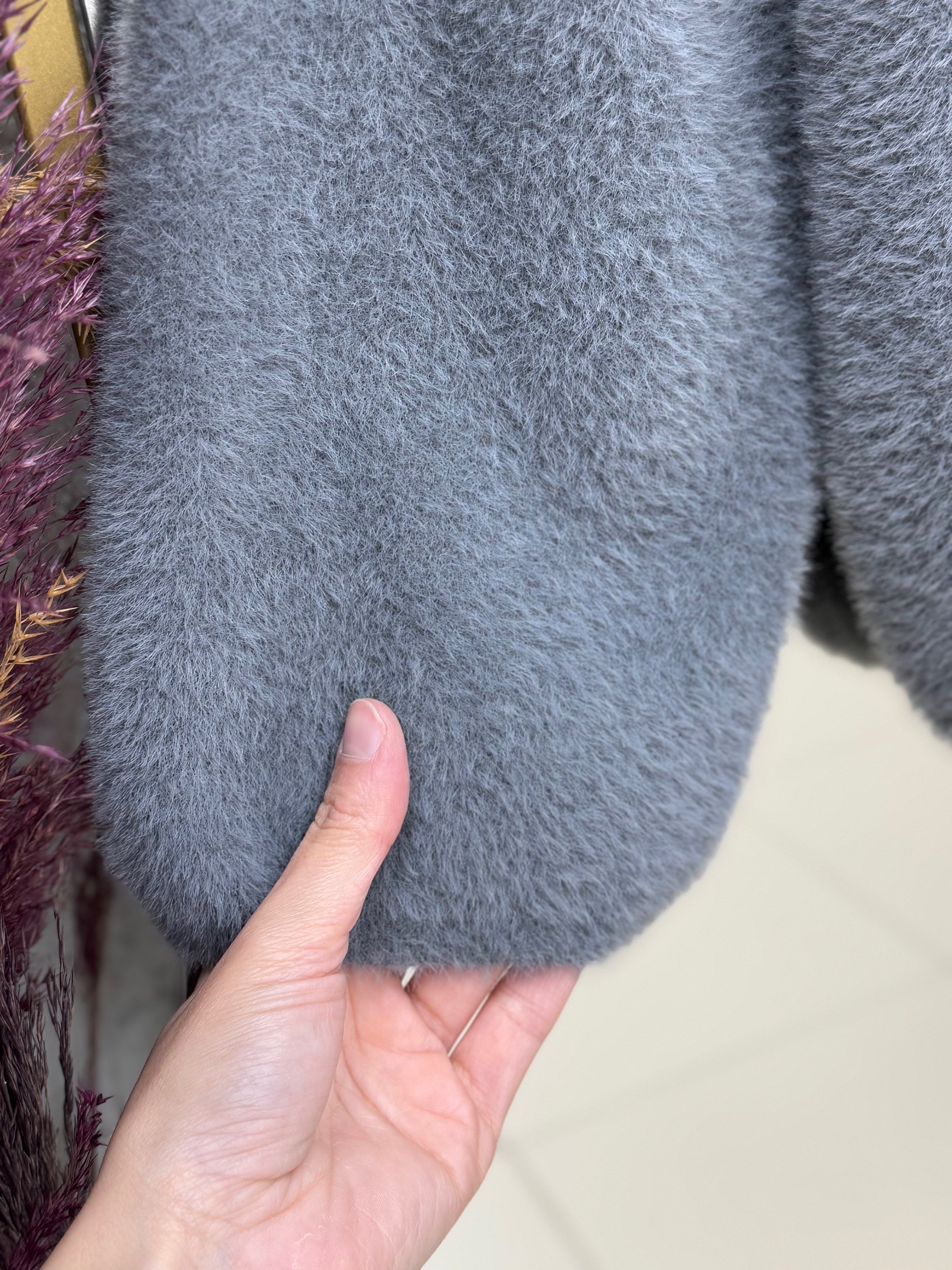 Alina Sakallı Kısa Oversize Kazak-Zİ6261 Antrasit