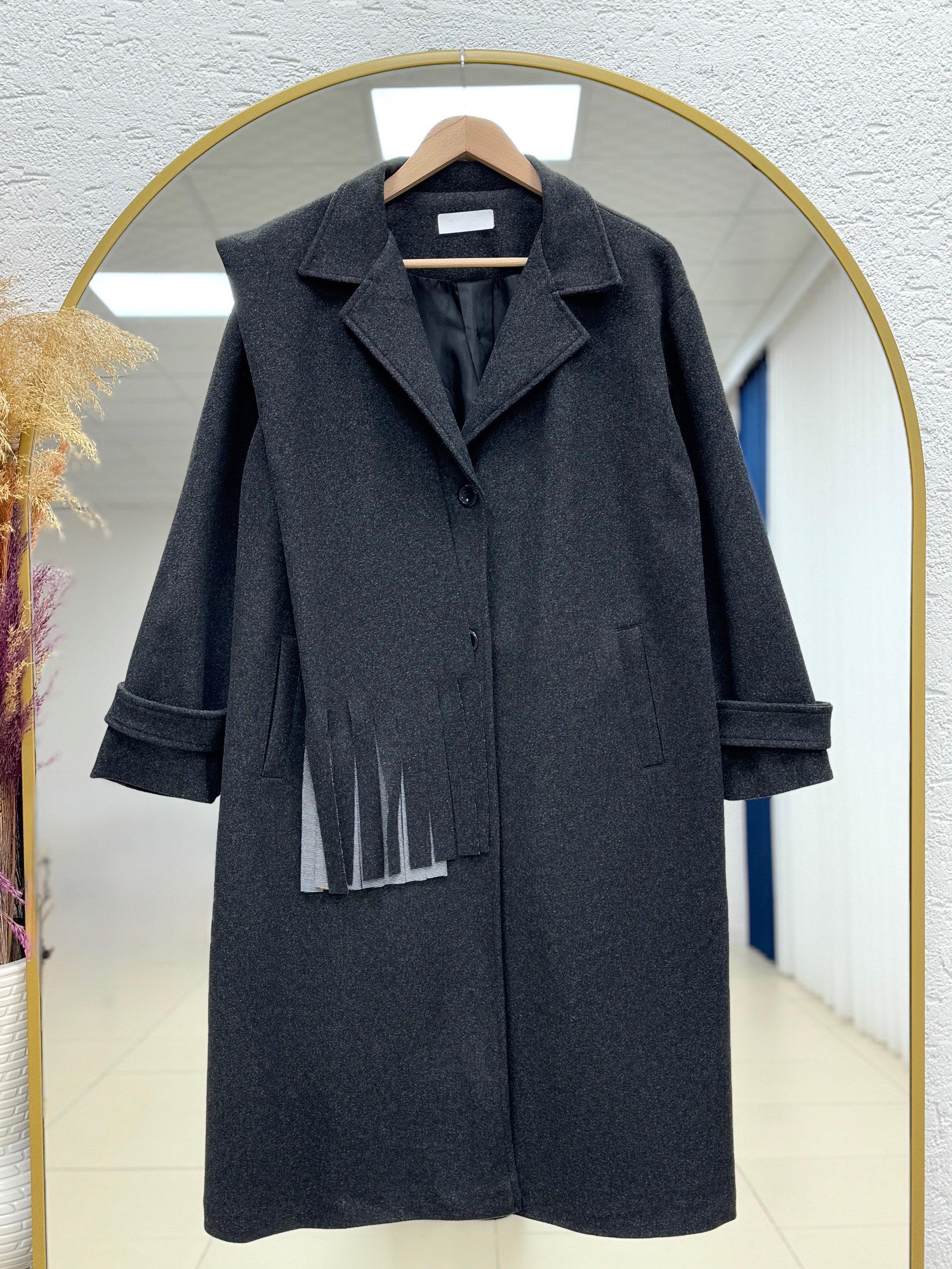 Alisa Çift Cepli Atkılı Kaban-EN2200 Antrasit