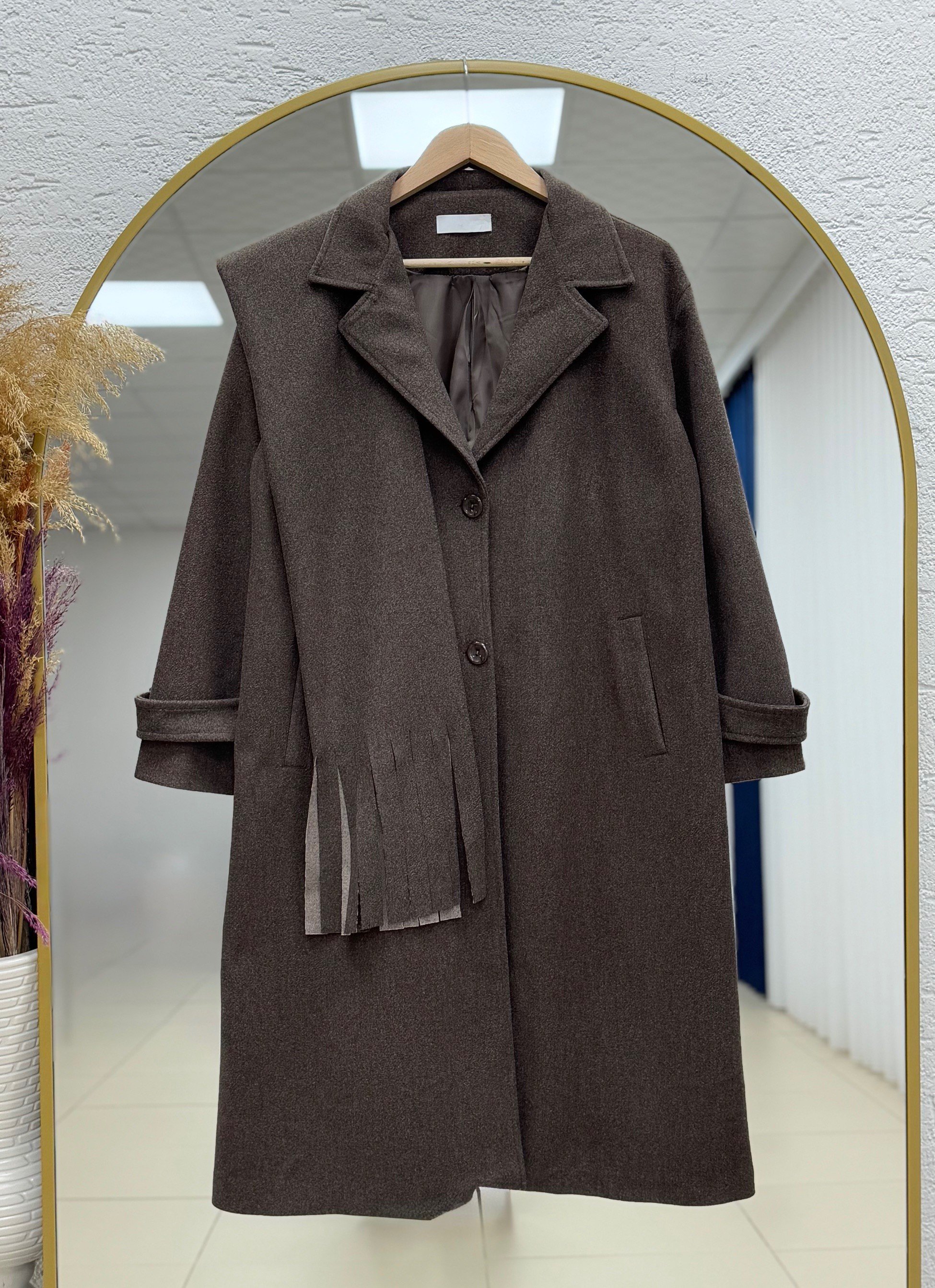 Alisa Çift Cepli Atkılı Kaban-EN2200 Kahve