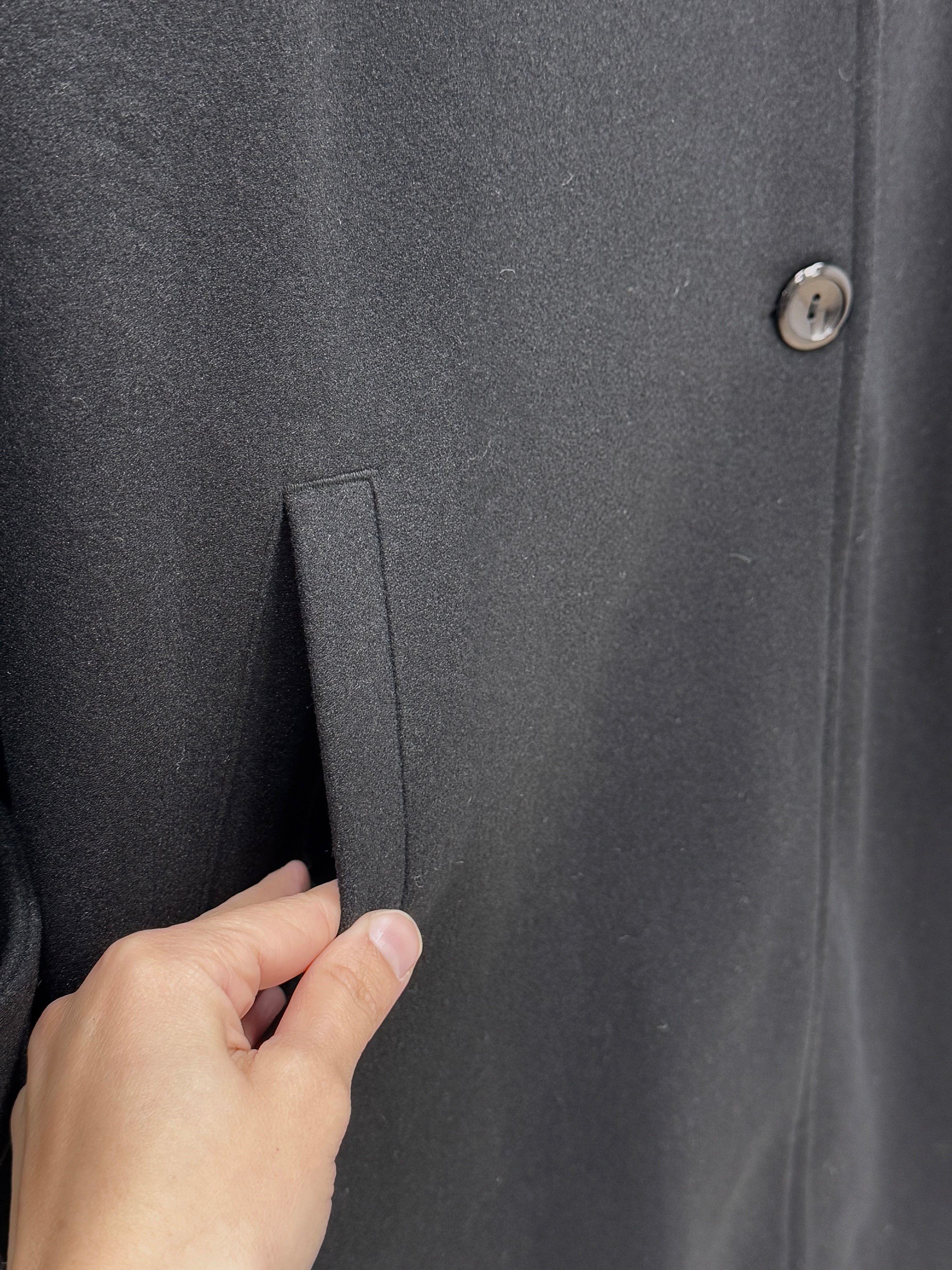 Alisa Çift Cepli Atkılı Kaban-EN2200 Siyah