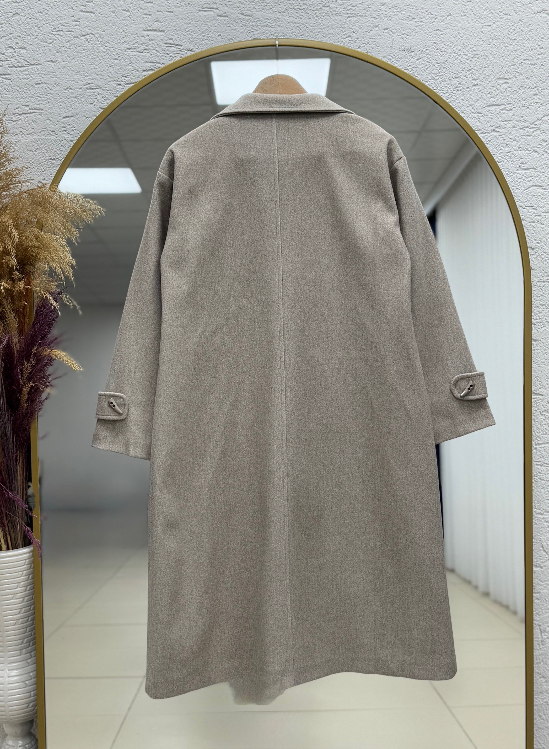 Alisa Çift Cepli Atkılı Kaban-EN2200 Vizon