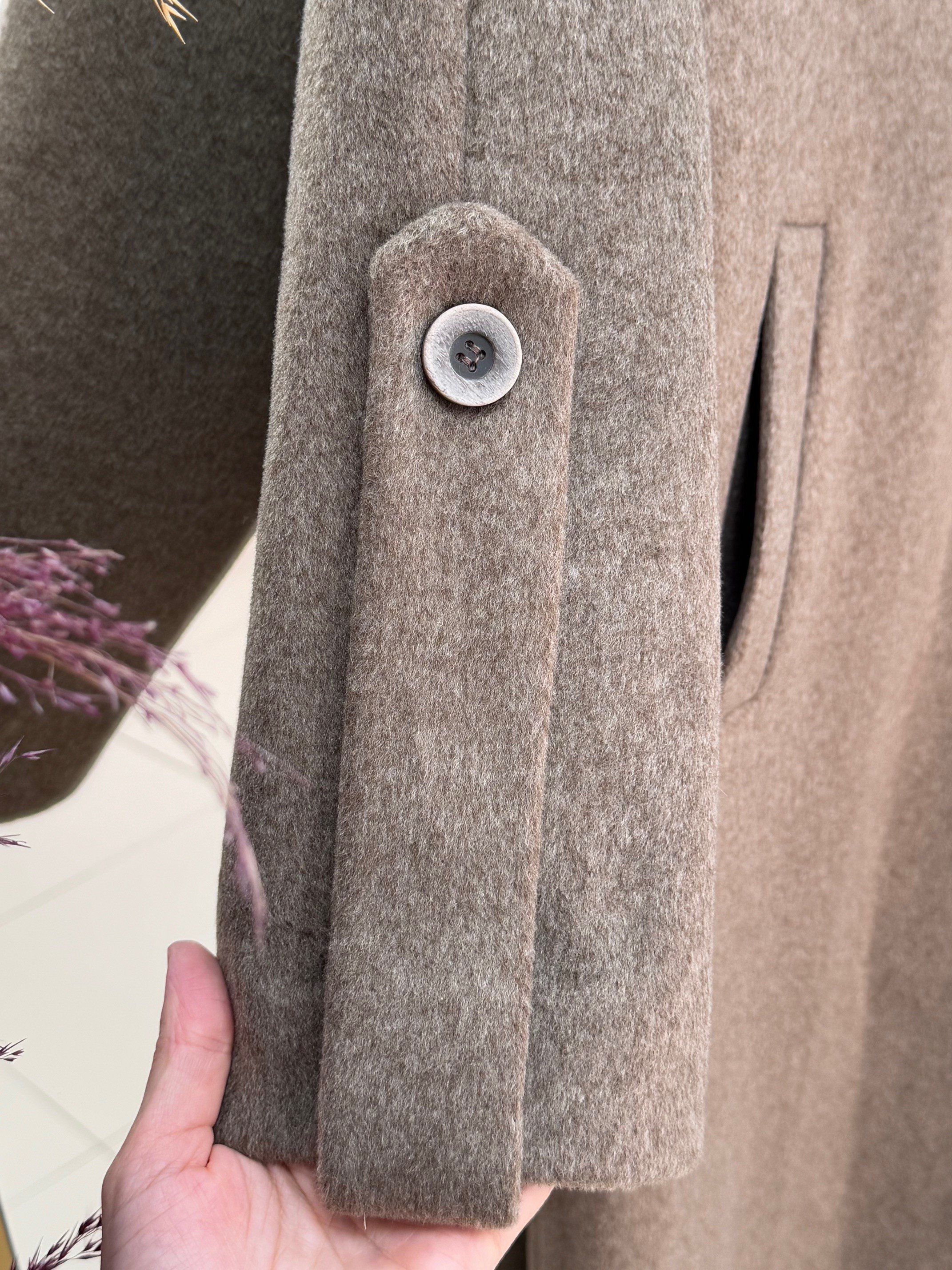 Alison Tek Düğmeli Kolu Kemer Detaylı Kaban-ÜN1055 Kahve