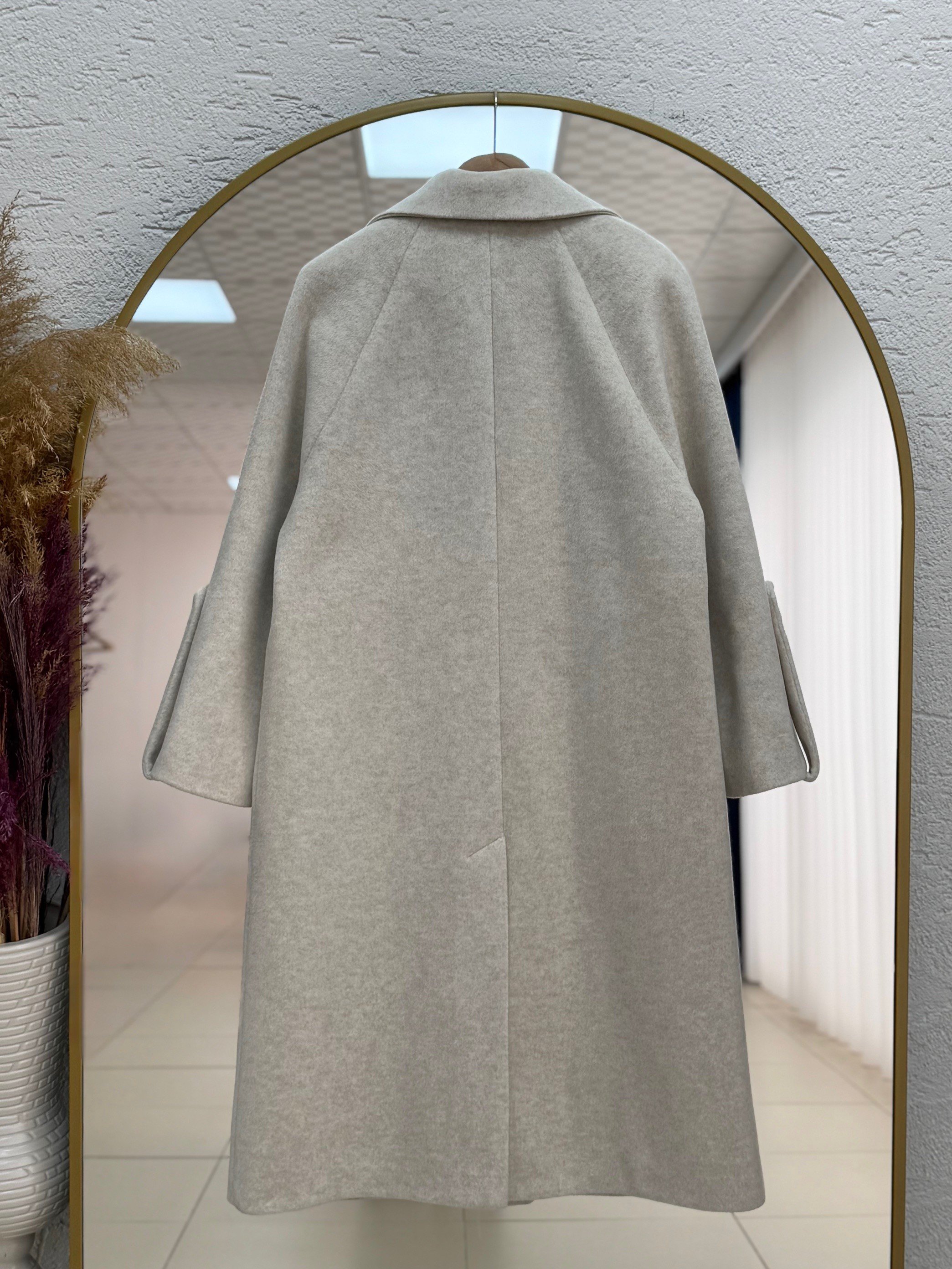 Alison Tek Düğmeli Kolu Kemer Detaylı Kaban-ÜN1055 Taş