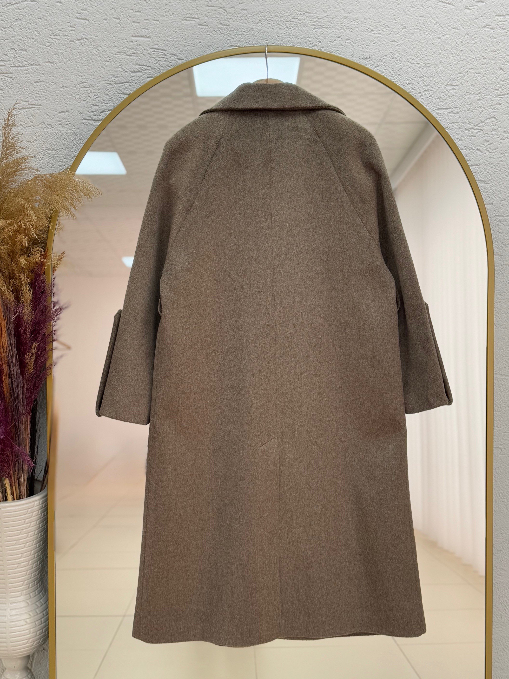 Alison Tek Düğmeli Kolu Kemer Detaylı Kaban-ÜN1055 Kahve