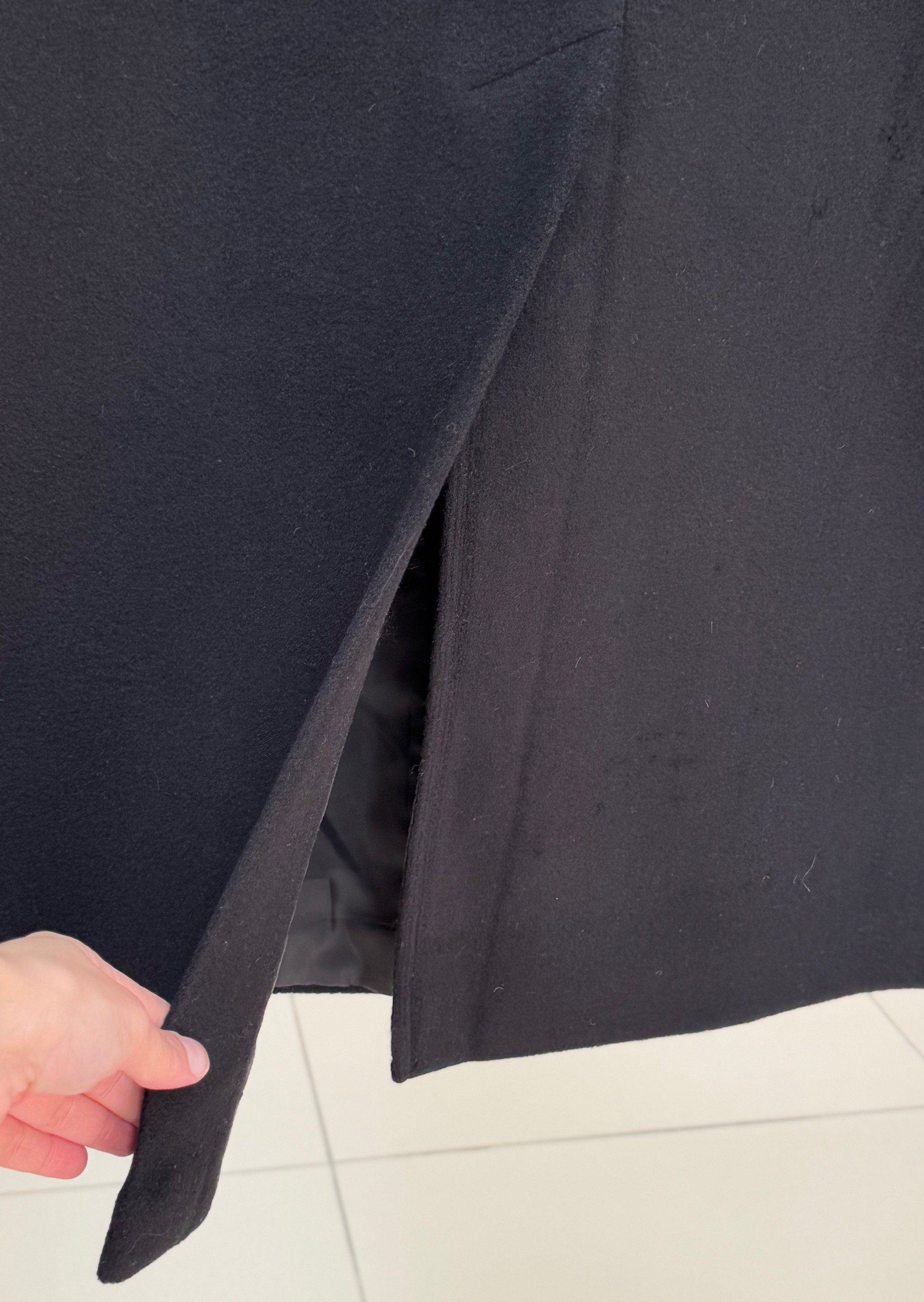 Alison Tek Düğmeli Kolu Kemer Detaylı Kaban-ÜN1055 Siyah