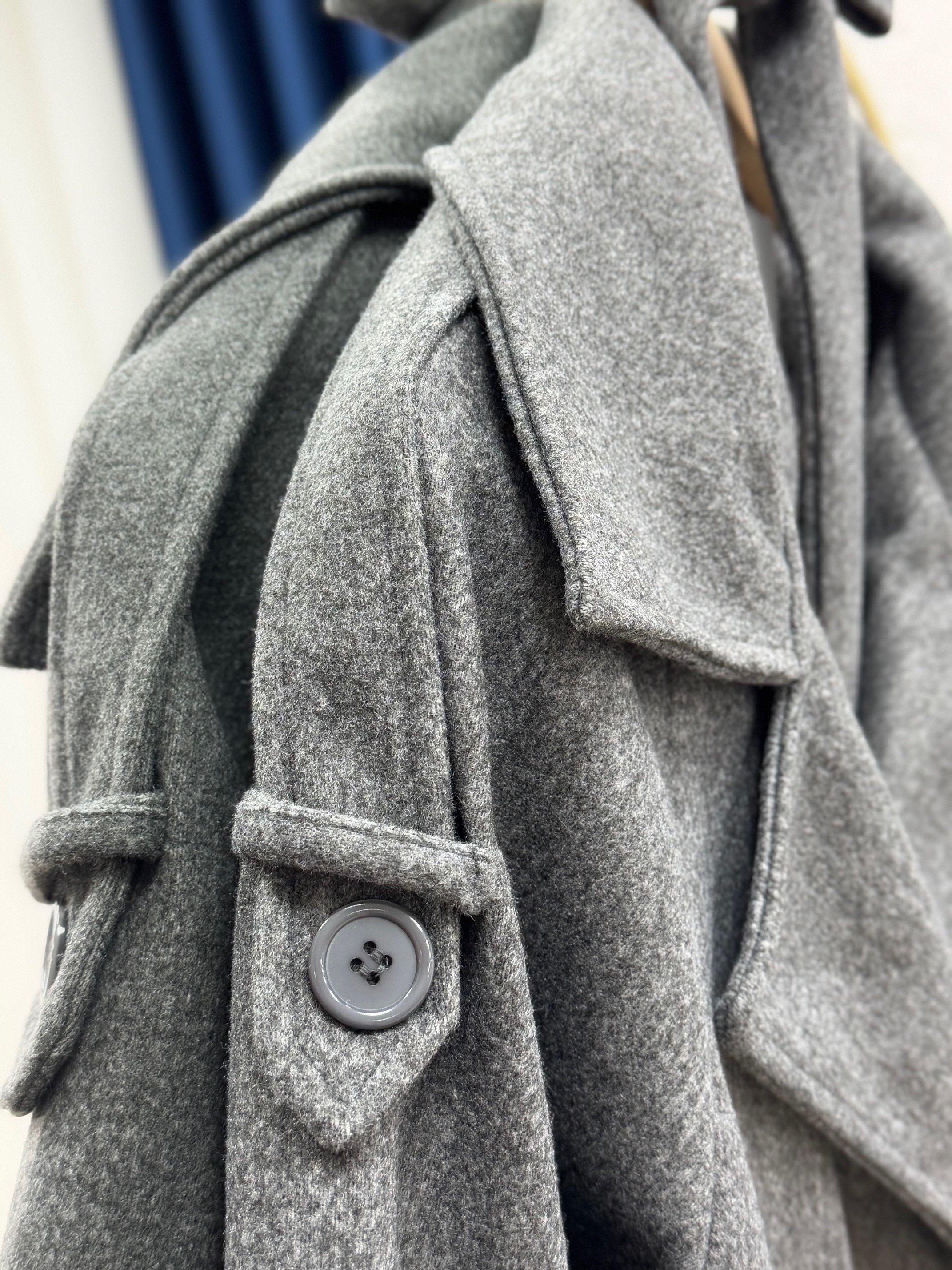 Alita Omuz Filetolu Kol Apoletli Kaşe Kaban-EK1003 Antrasit