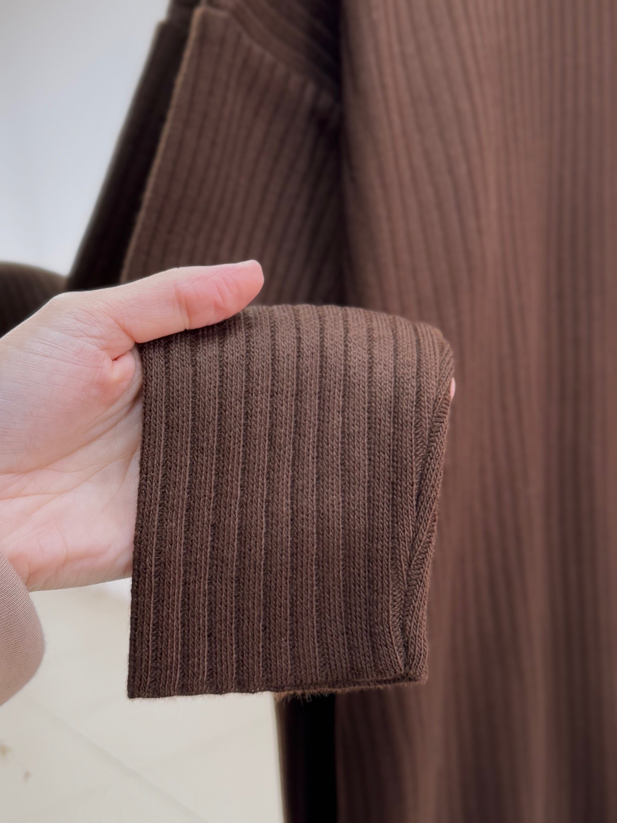 Alosia Fitilli Düz Tunik-Zİ6152 Kahve