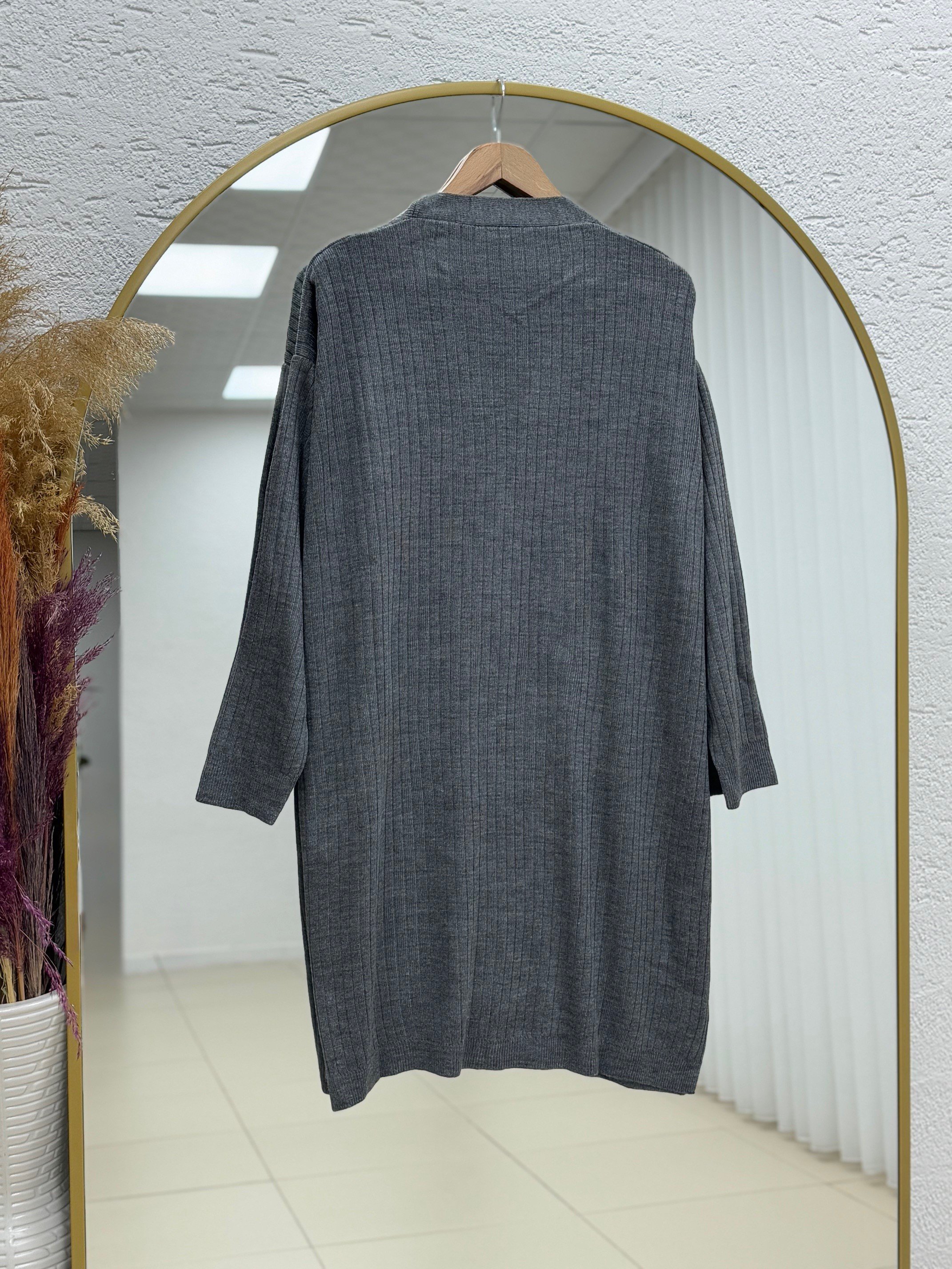 Alvena 5 Düğmeli Fitilli Hırka-Zİ6163 Antrasit