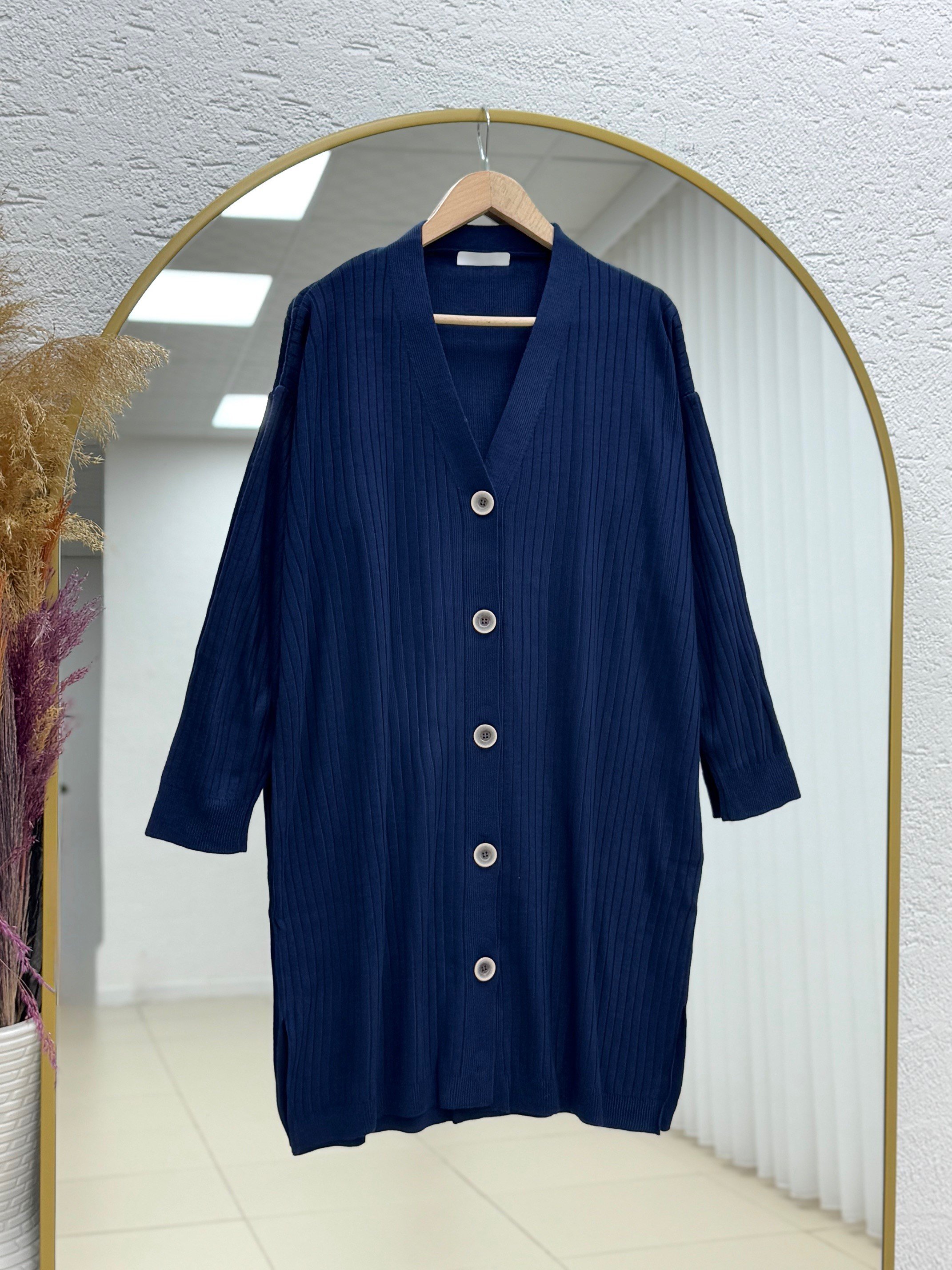 Alvena 5 Düğmeli Fitilli Hırka-Zİ6163 Lacivert